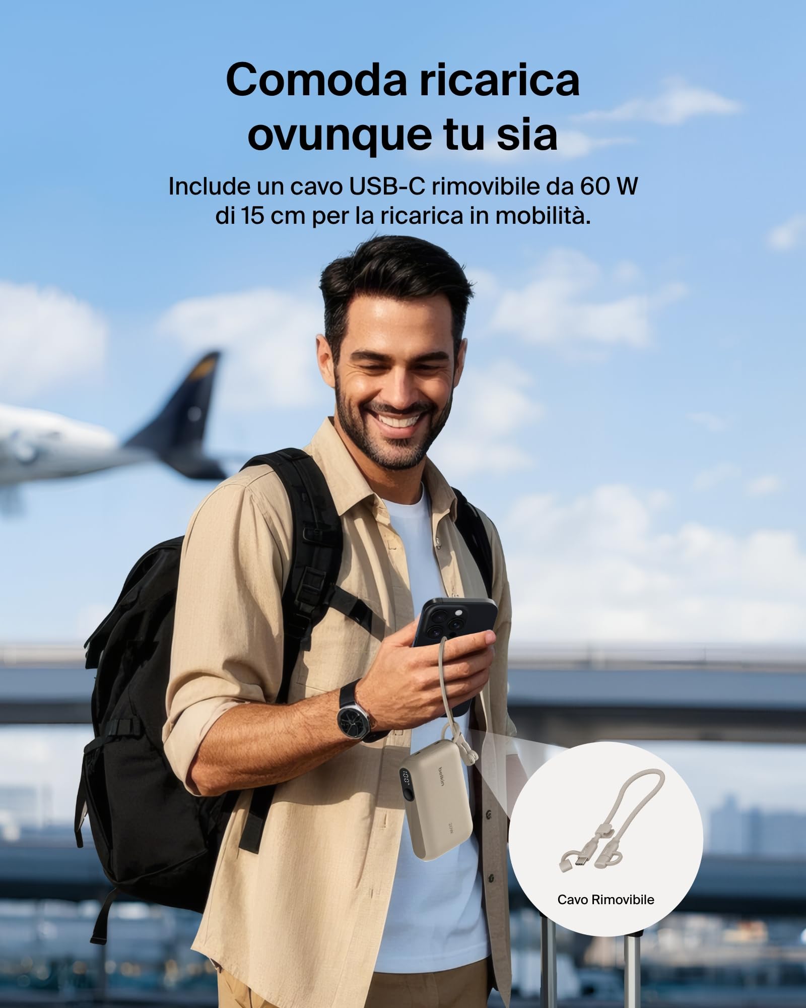 belkin-boostcharge-power-bank-10000-mah-usb-c-sottile-con-2-porte-usb-c-display- image 5