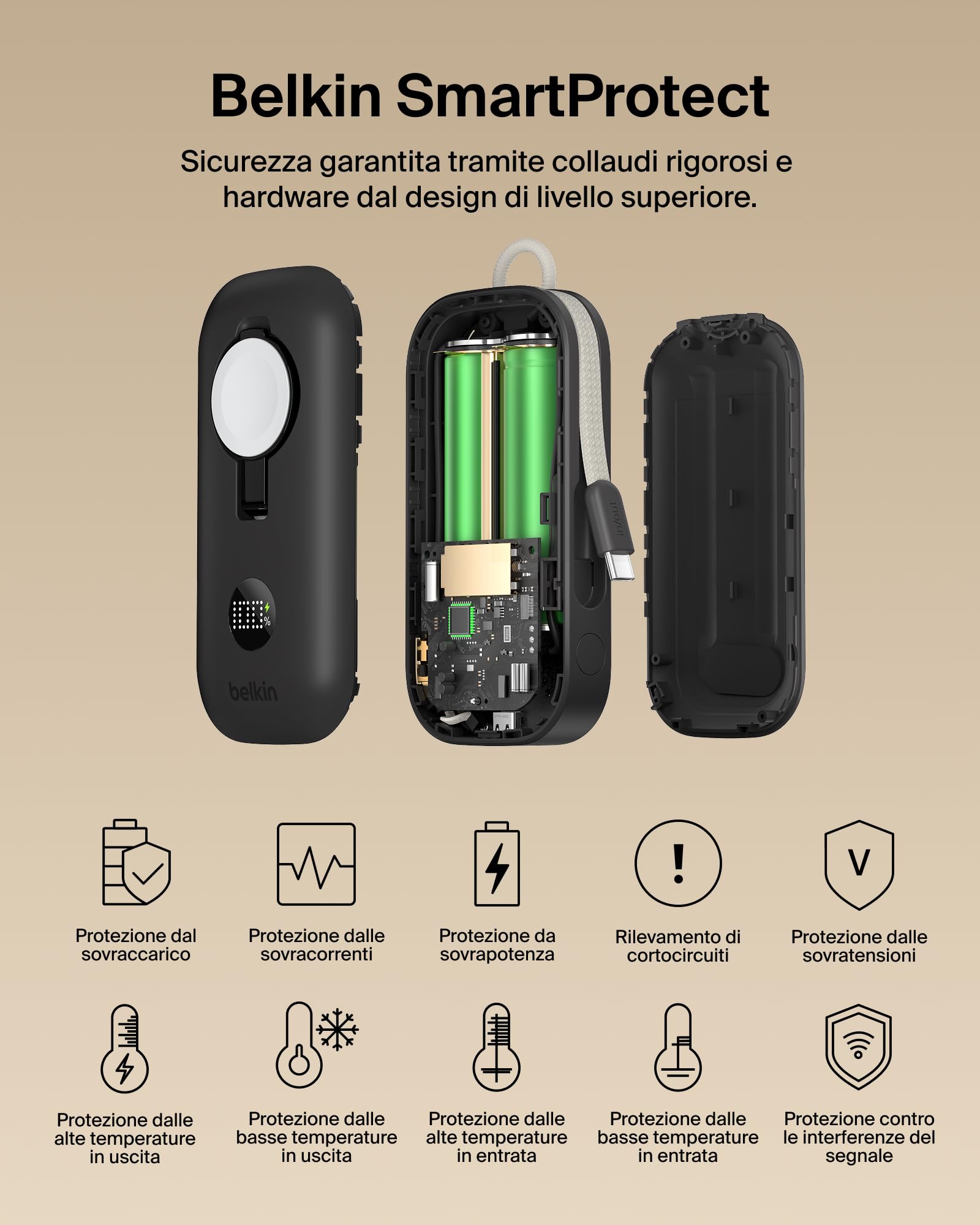belkin-boostcharge-pro-power-bank-10000mah-45w-con-caricatore-apple-watch-integr image 7