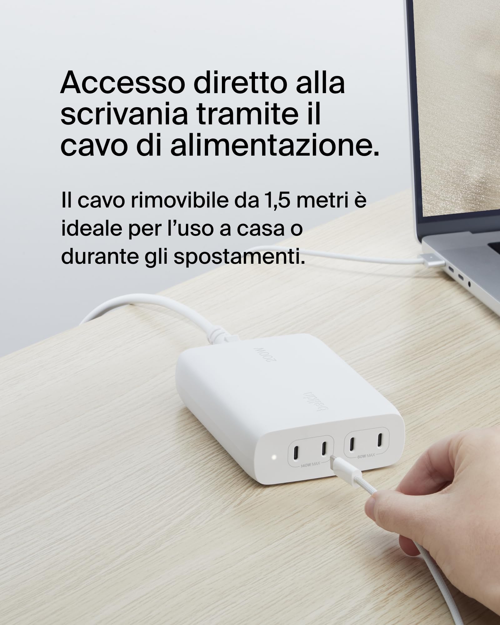 belkin-boostcharge-pro-caricabatteria-da-parete-gan-200w-4-porte-usb-c-pd-3-1-ri image 4