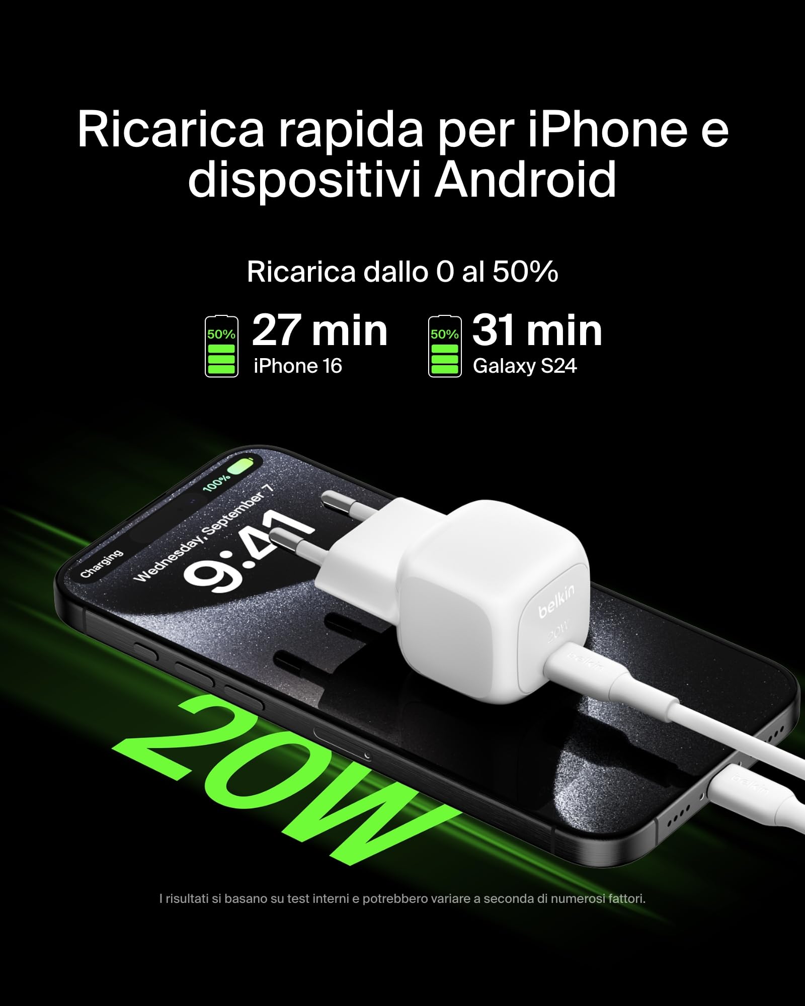 belkin-boostcharge-20w-caricatore-usb-c-a-cubo-alimentatore-rapido-per-iphone-17 image 2
