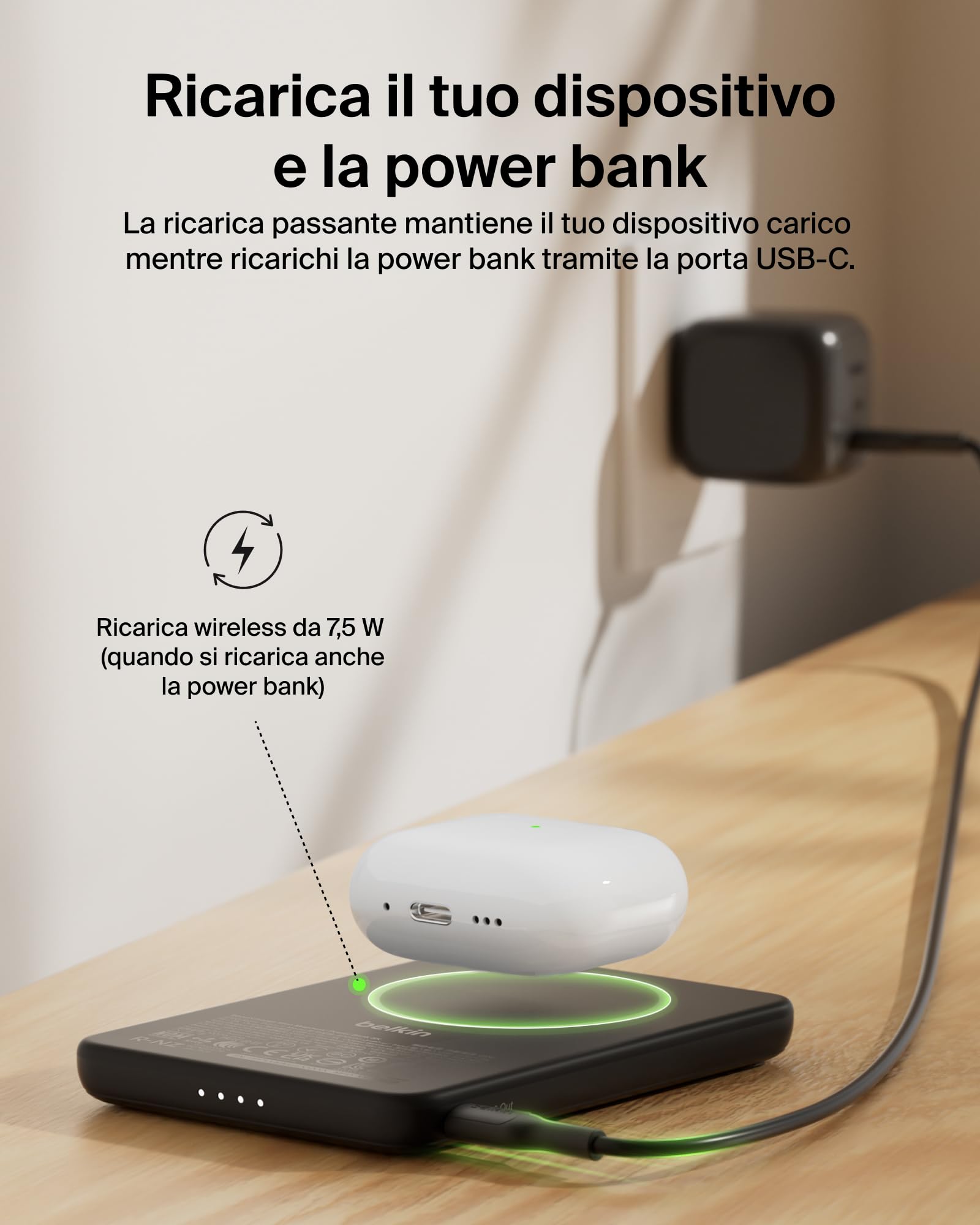 belkin-boostcharge-power-bank-magnetica-5-000-mah-ricarica-wireless-7-5-w-porta- image 8