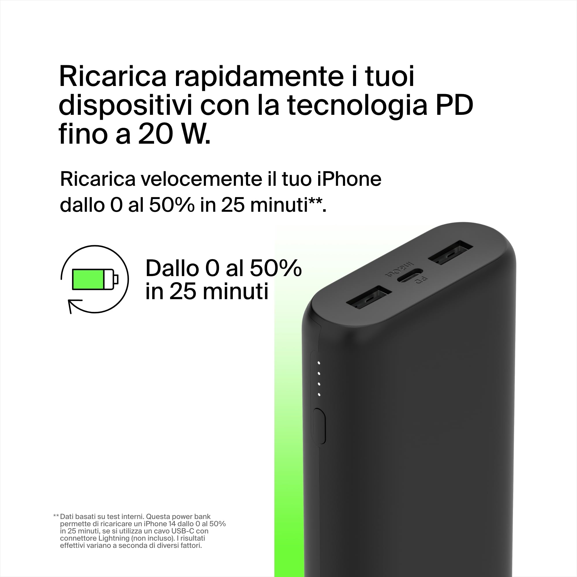 belkin-boostcharge-power-bank-20000-mah-compatta-con-3-porte-usb-c-usb-a-e-power image 2