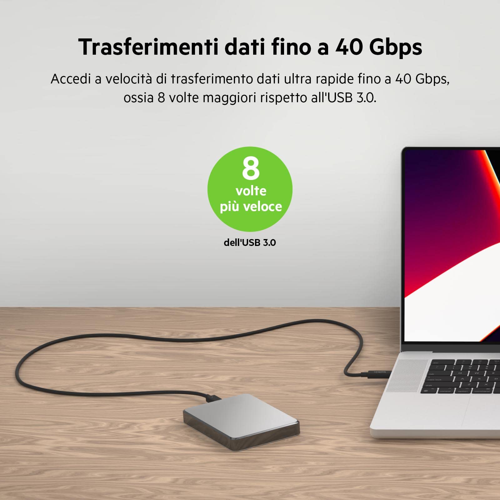 belkin-cavo-thunderbolt-4-attivo-da-2-m-usb-c-con-power-delivery-100w-40-gbps-co image 2
