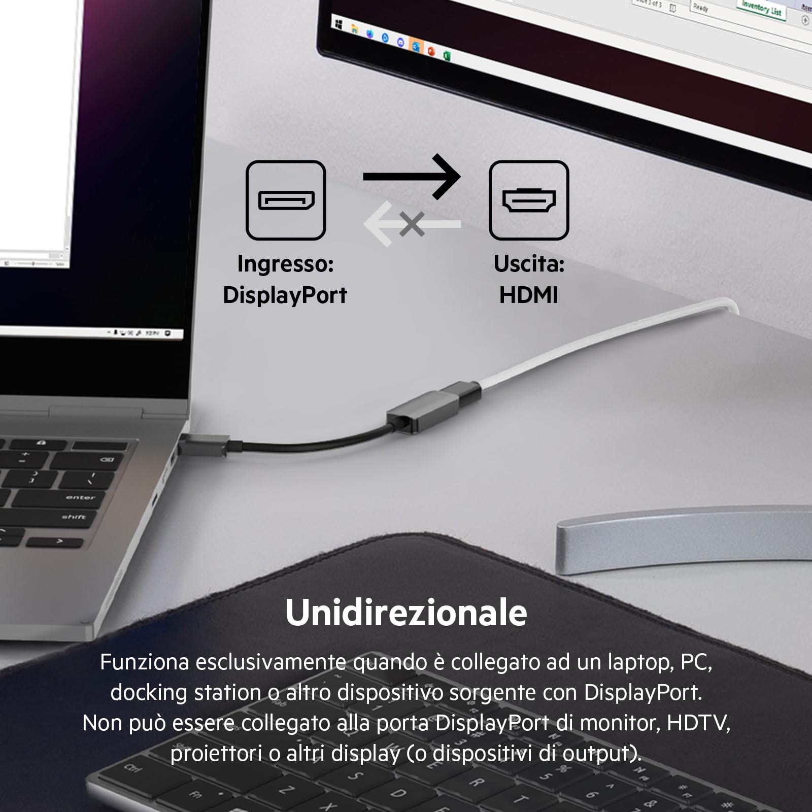 belkin-adattatore-hdmi-a-displayport-dp-1-2-hdmi-2-0-unidirezionale-4k-60-hz-hdr image 7