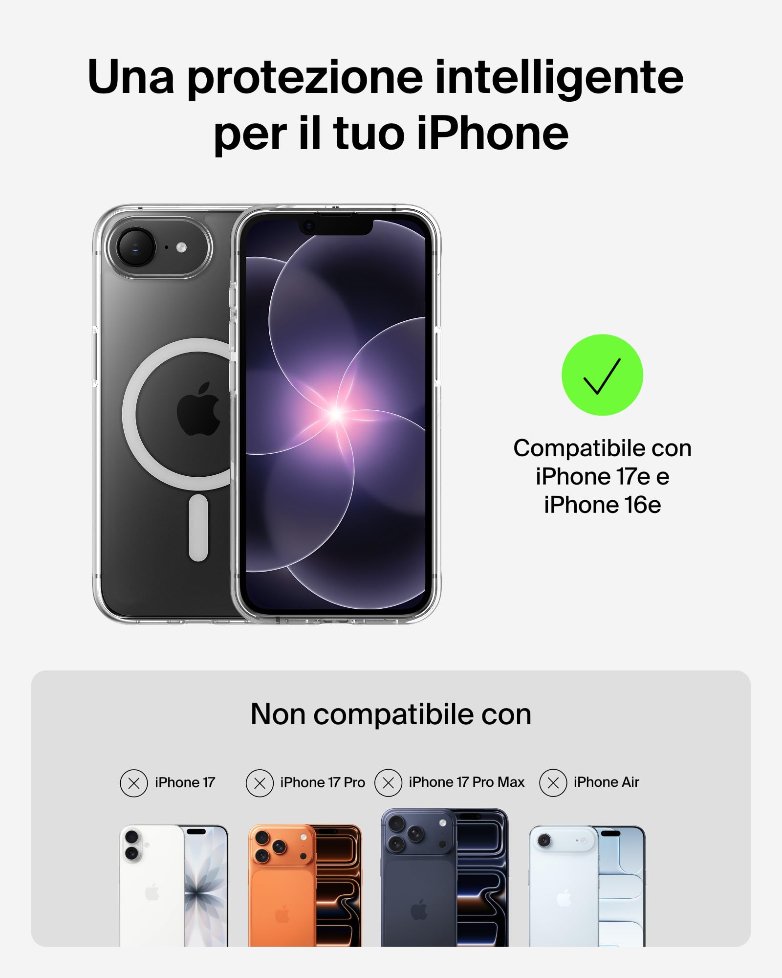 belkin-sheerforce-clear-lite-cover-trasparente-magnetica-magsafe-per-iphone-17e- image 2