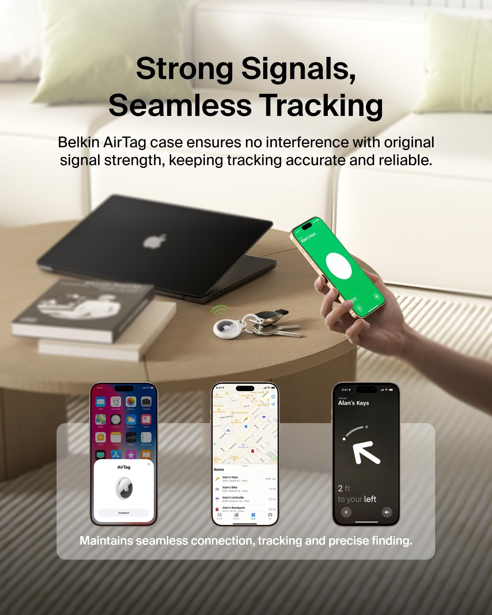 belkin-secure-holder-portachiavi-per-apple-airtag-confezione-da-2-bianco image 6