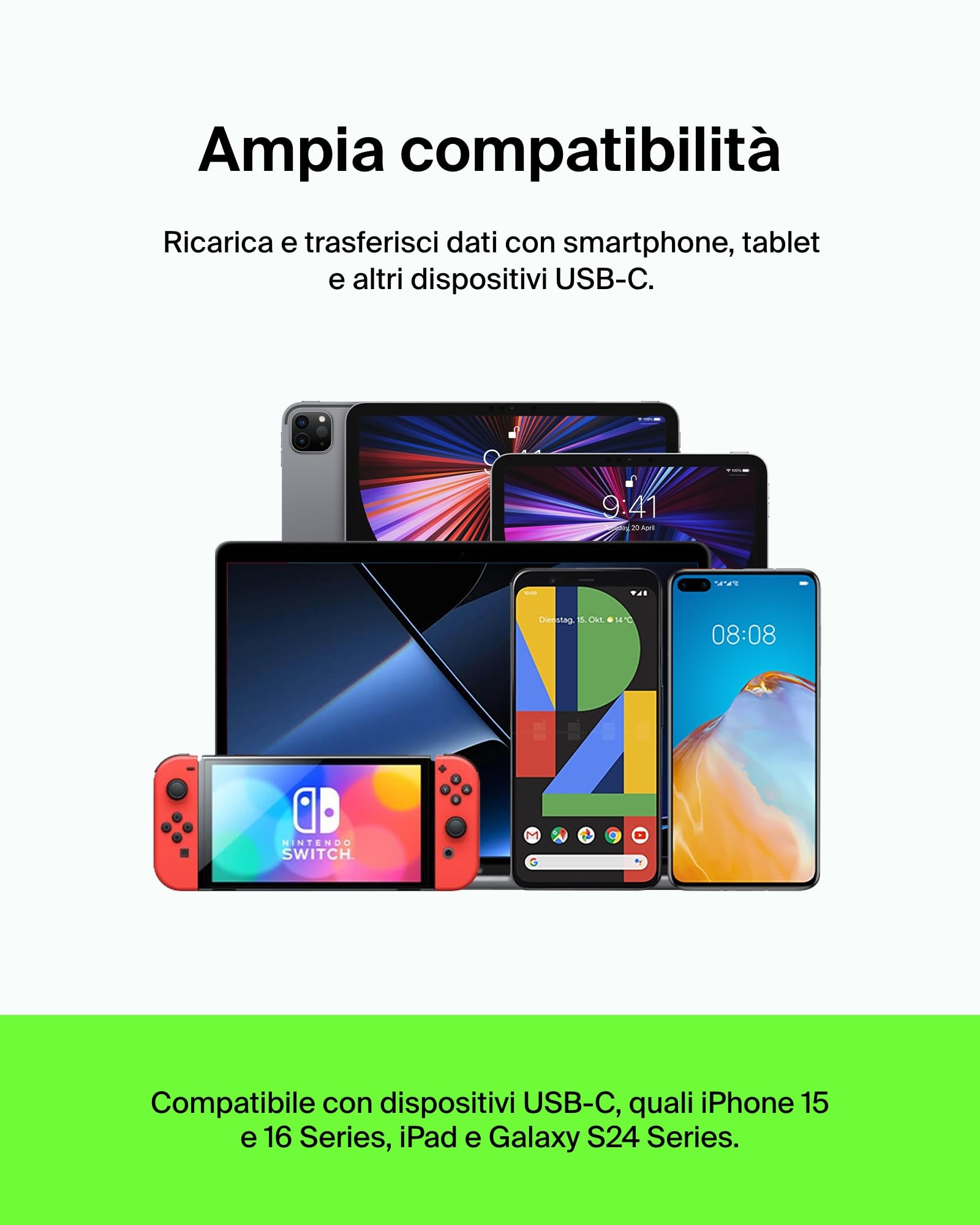 belkin-cab003bt1mbk-cavo-usb-c-1-m-ricarica-rapida-nero image 5