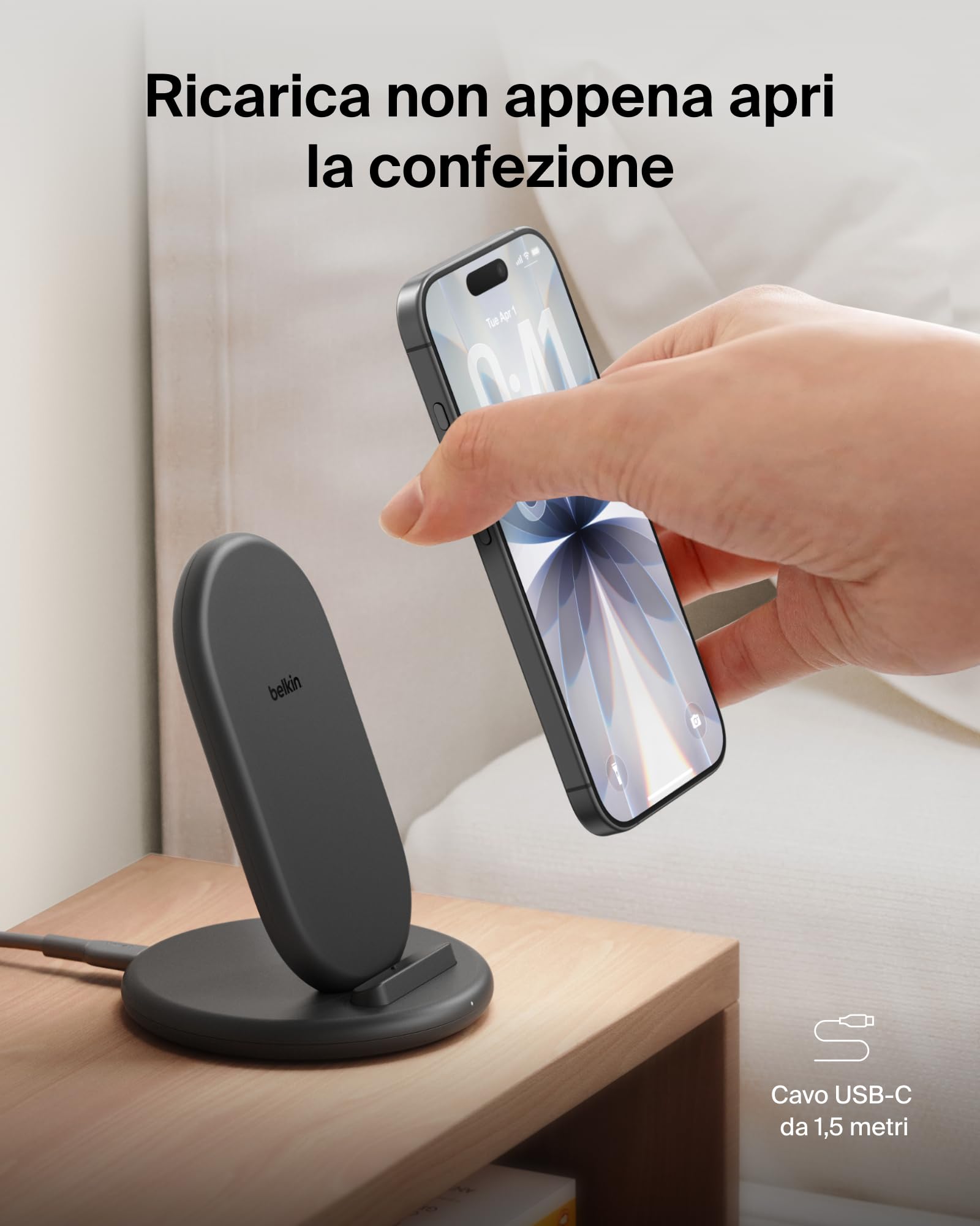 belkin-boostcharge-supporto-ricarica-wireless-qi-9-w-compatibile-con-custodie-fi image 3