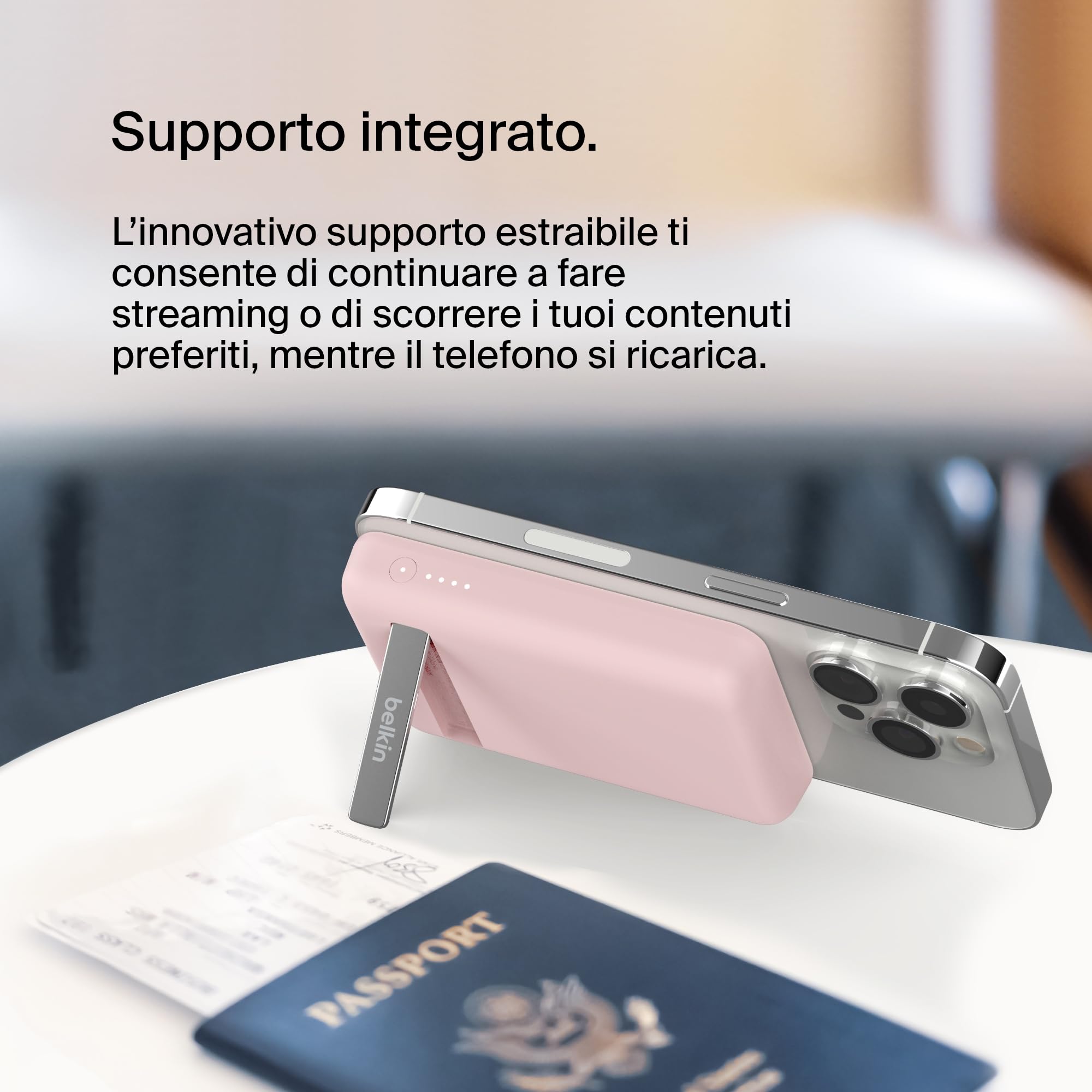 belkin-batteria-esterna-wireless-magnetica-magsafe-5000-mah-con-ricarica-passant image 5