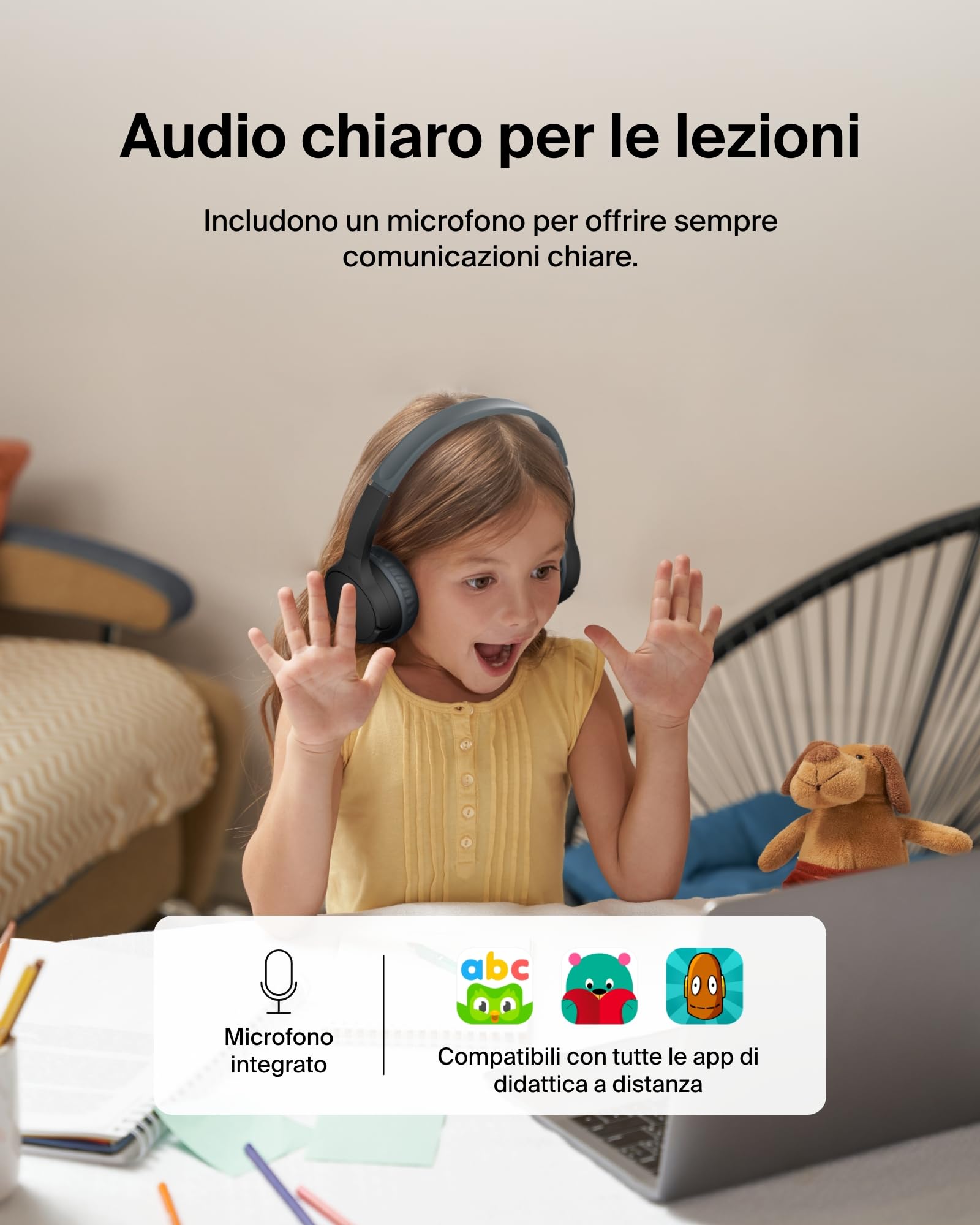 belkin-soundform-mini-cuffie-wireless-over-ear-per-bambini-con-microfono-bluetoo image 6