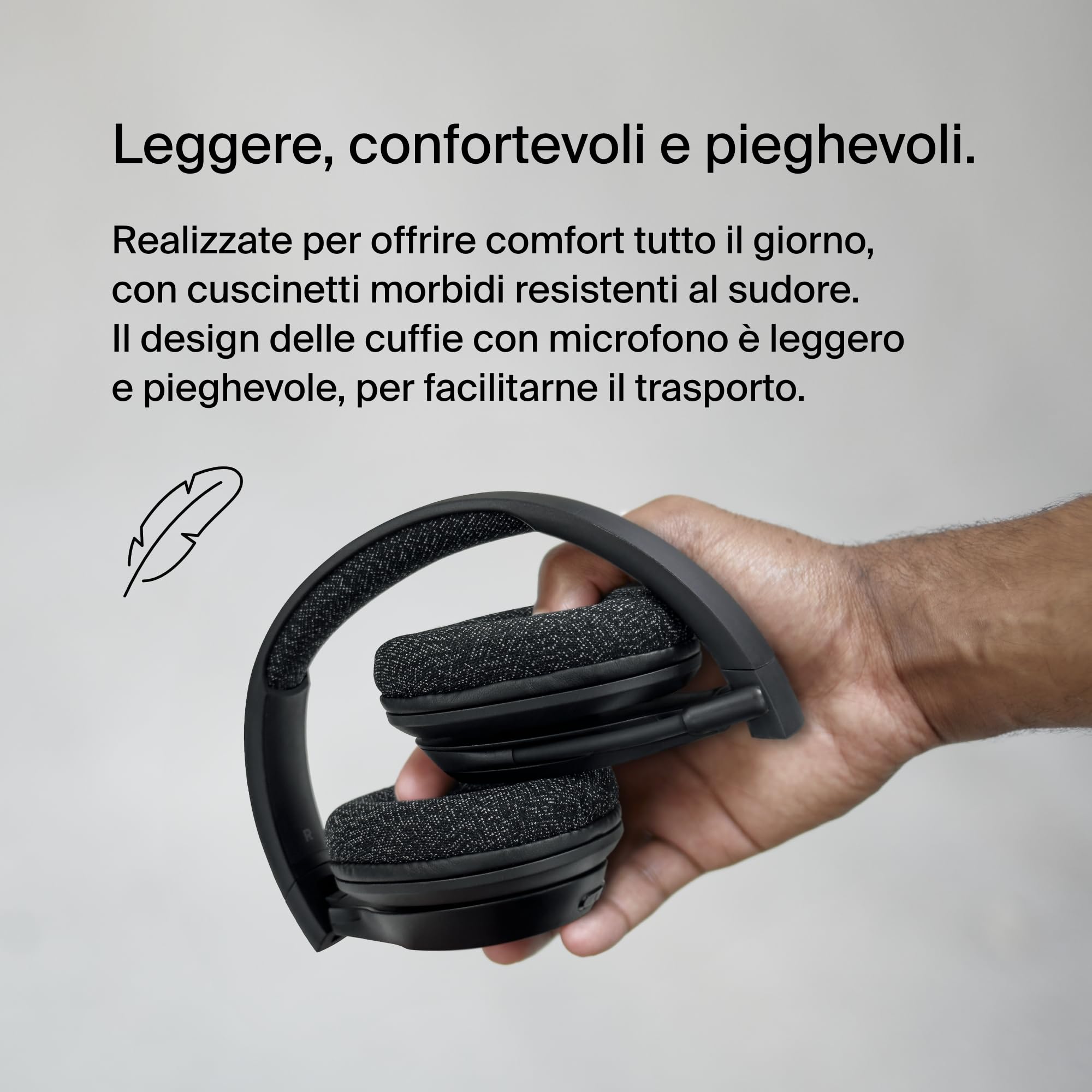belkin-soundform-adapt-cuffie-over-ear-bluetooth-con-microfono-a-braccio-multipo image 6