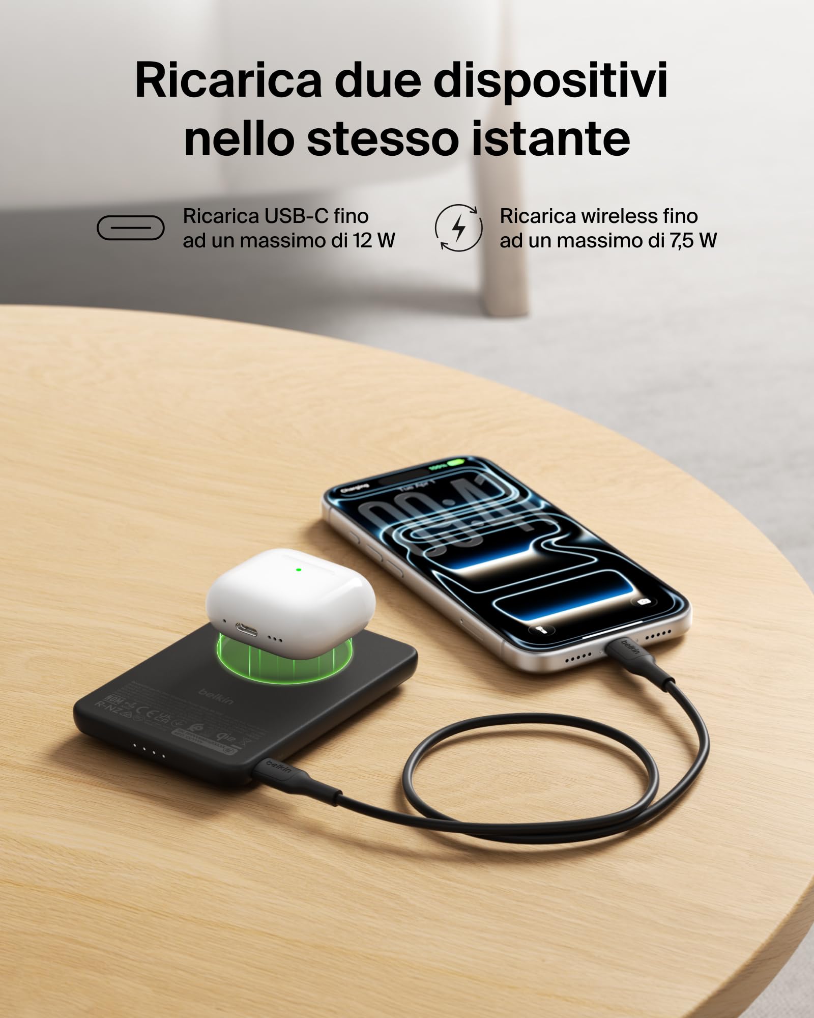 belkin-boostcharge-power-bank-magnetico-5000-mah-certificato-qi2-15w-sottile-ane image 8