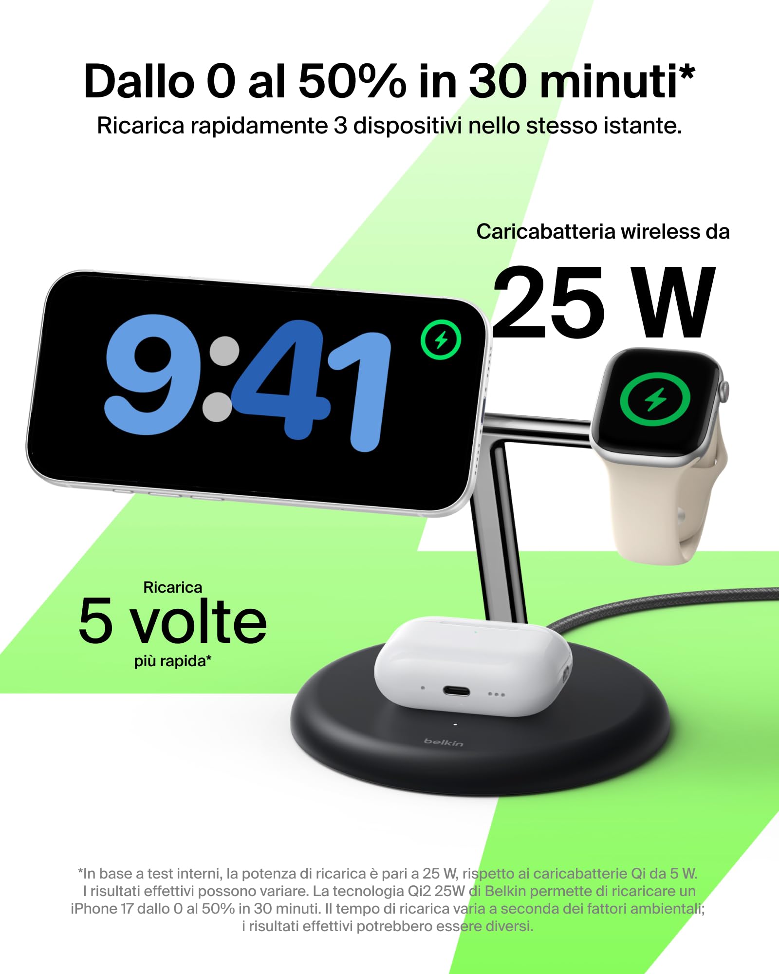belkin-ultracharge-stazione-di-ricarica-wireless-3-in-1-qi2-2-25-w-usb-c-magneti image 2