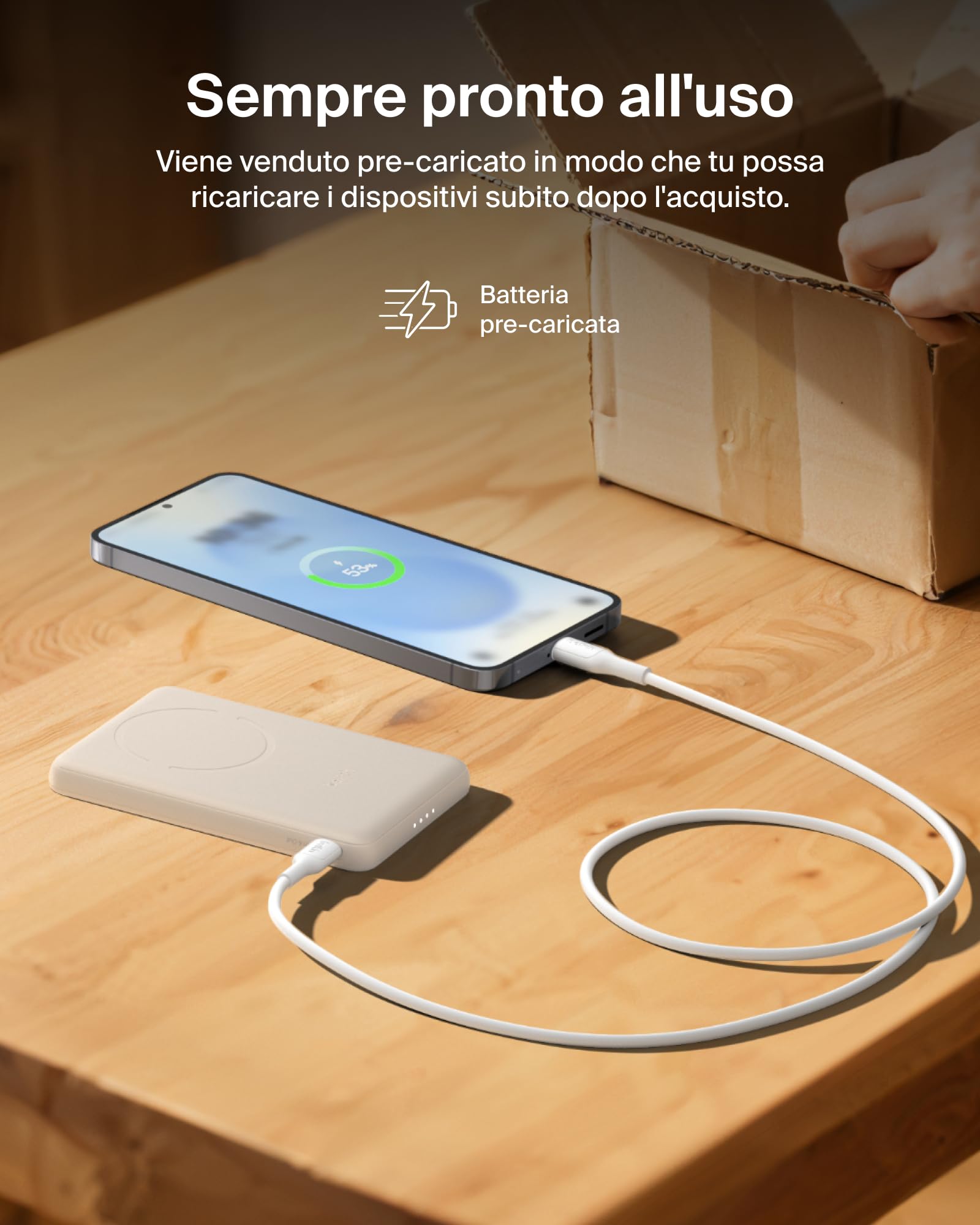 belkin-boostcharge-power-bank-magnetico-5000mah-qi2-7-5w-batteria-esterna-sottil image 7