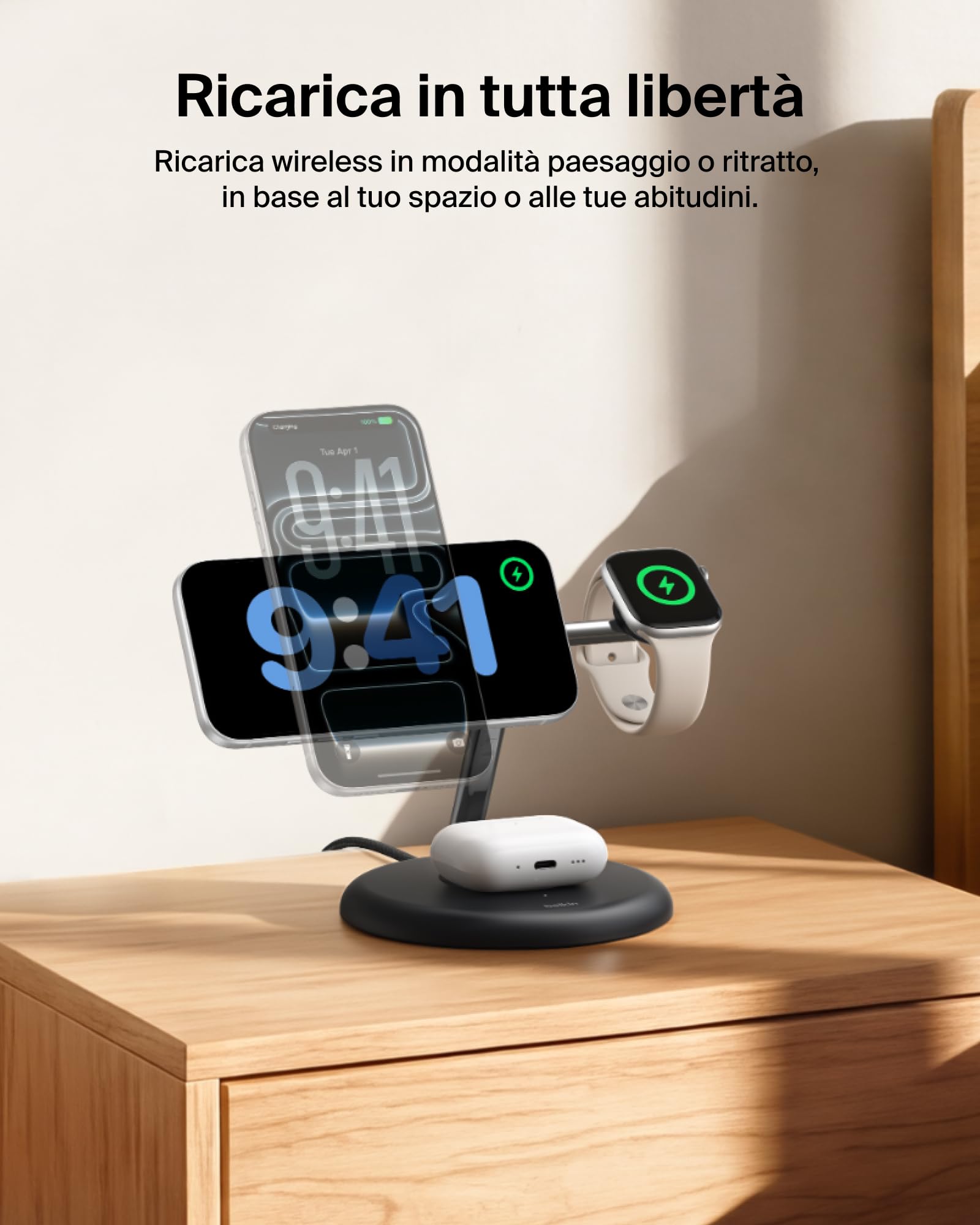 belkin-ultracharge-stazione-di-ricarica-wireless-3-in-1-qi2-2-25-w-usb-c-magneti image 7