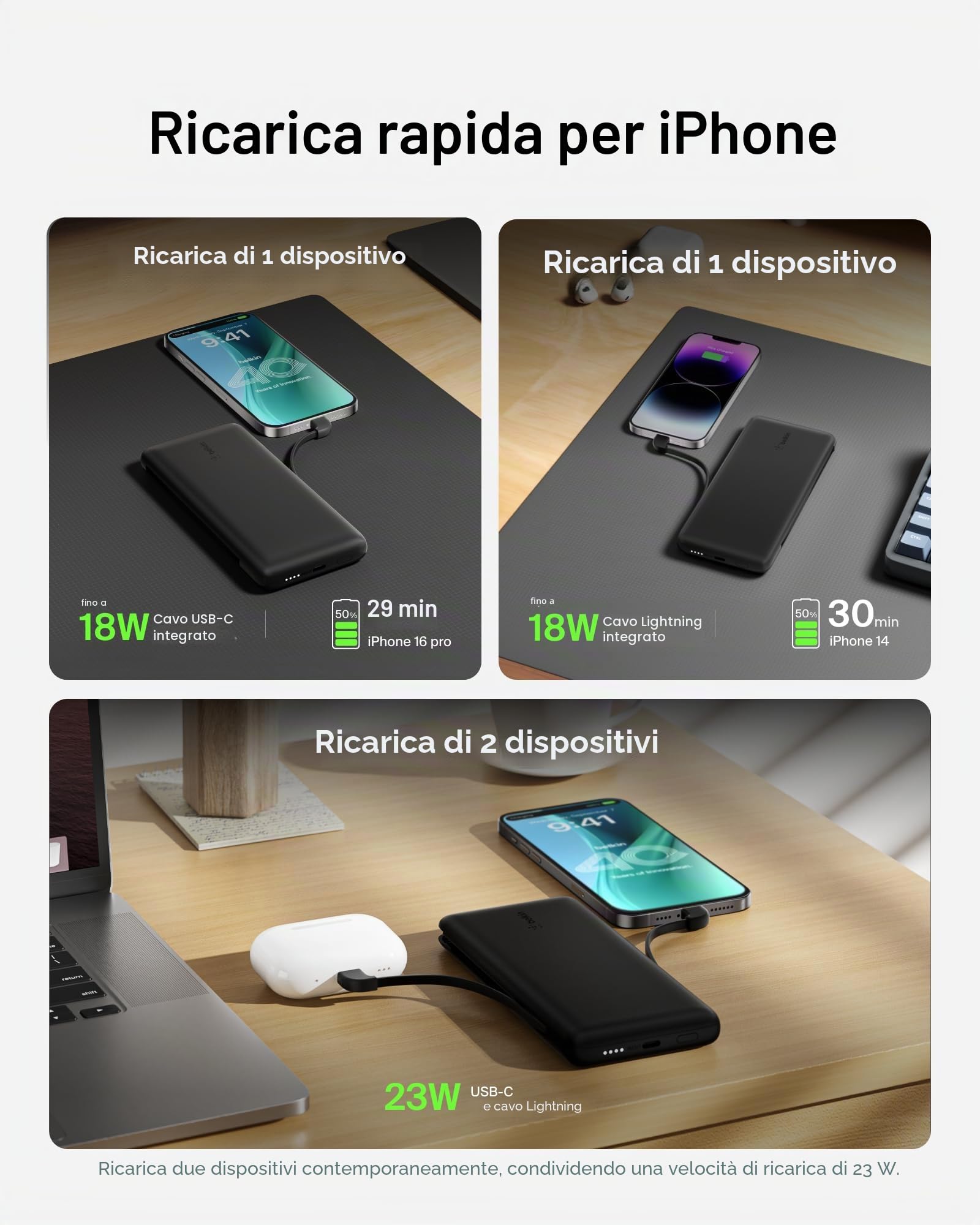 belkin-boostcharge-plus-batteria-esterna-portatile-10-000-mah-con-cavi-lightning image 7