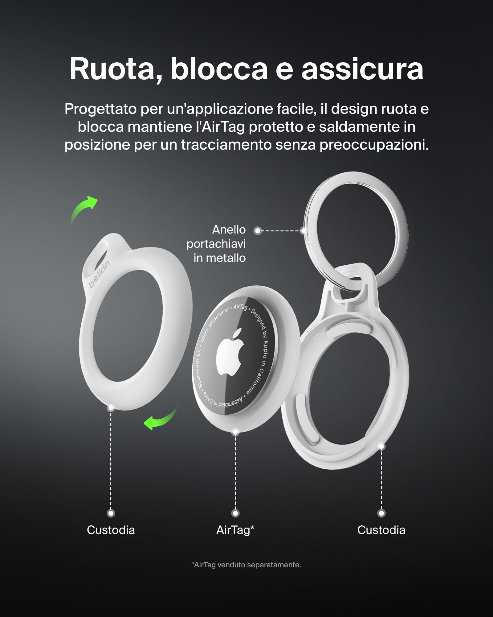 belkin-secure-holder-custodia-portachiavi-per-apple-airtag-con-anello-guscio-ant image 4