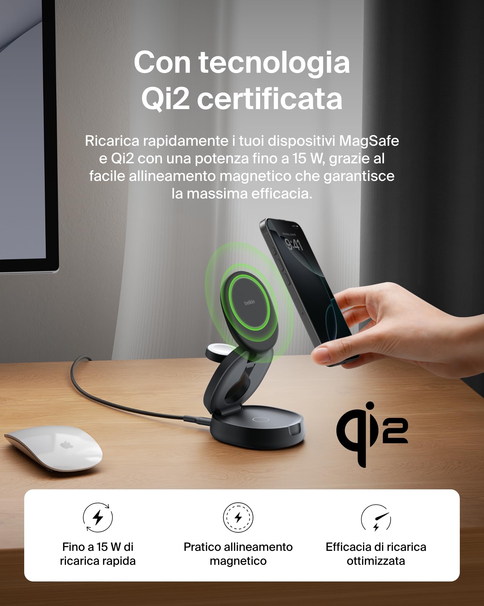 belkin-boostcharge-caricatore-wireless-3-in-1-compatibile-magsafe-qi2-15-w-per-i image 4