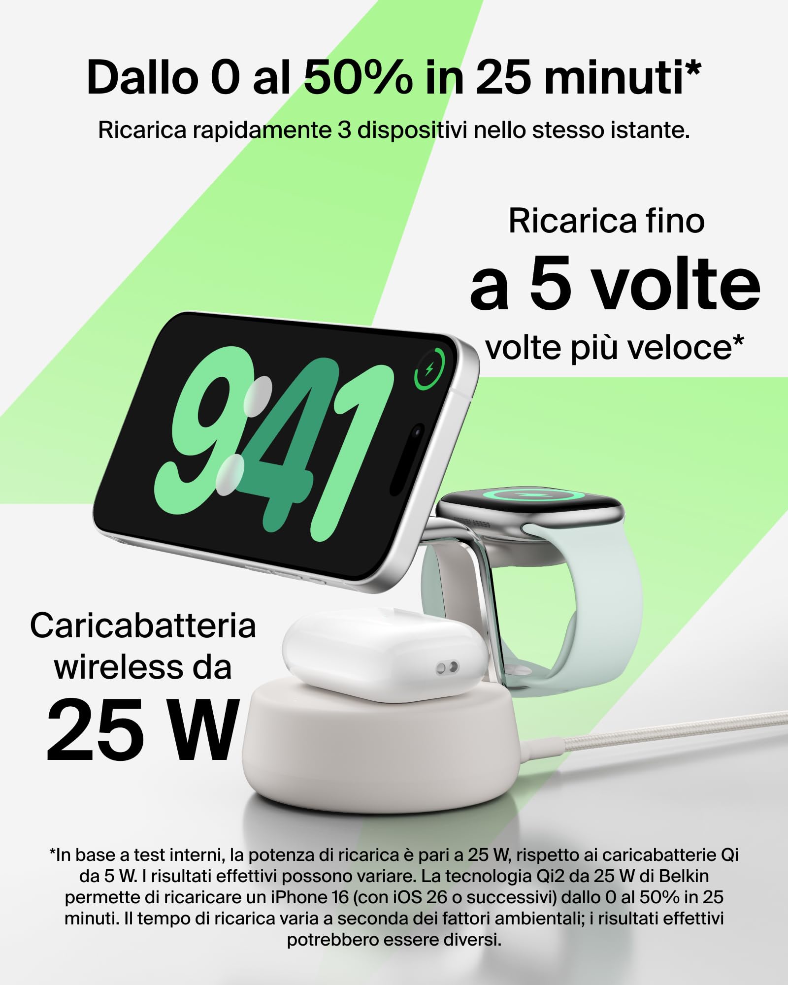 belkin-ultracharge-pro-stazione-di-ricarica-wireless-3-in-1-qi2-25w-magsafe-con- image 2