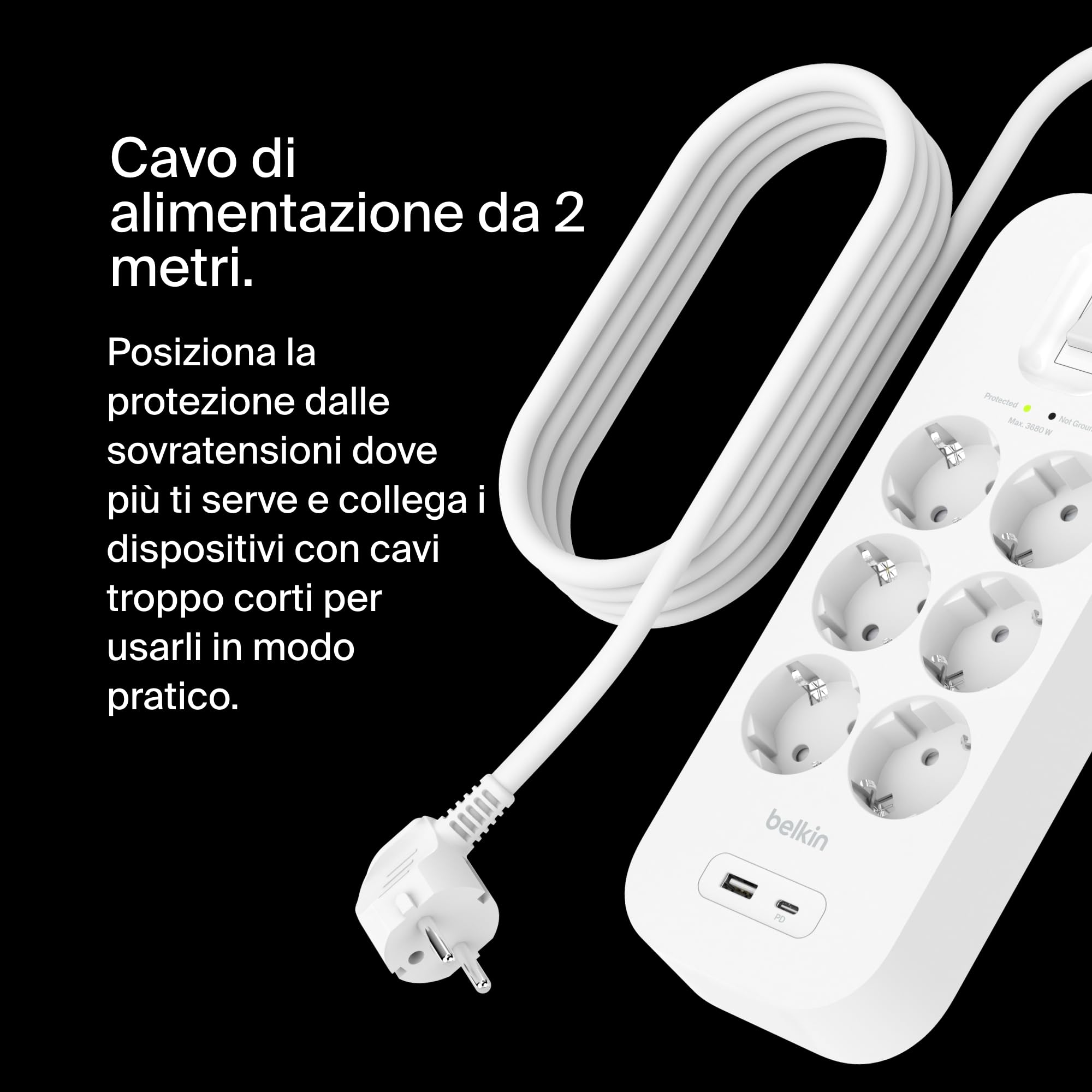 belkin-multipresa-montabile-a-parete-con-6-prese-ca-protette-usb-c-pd-e-usb-a-ca image 6