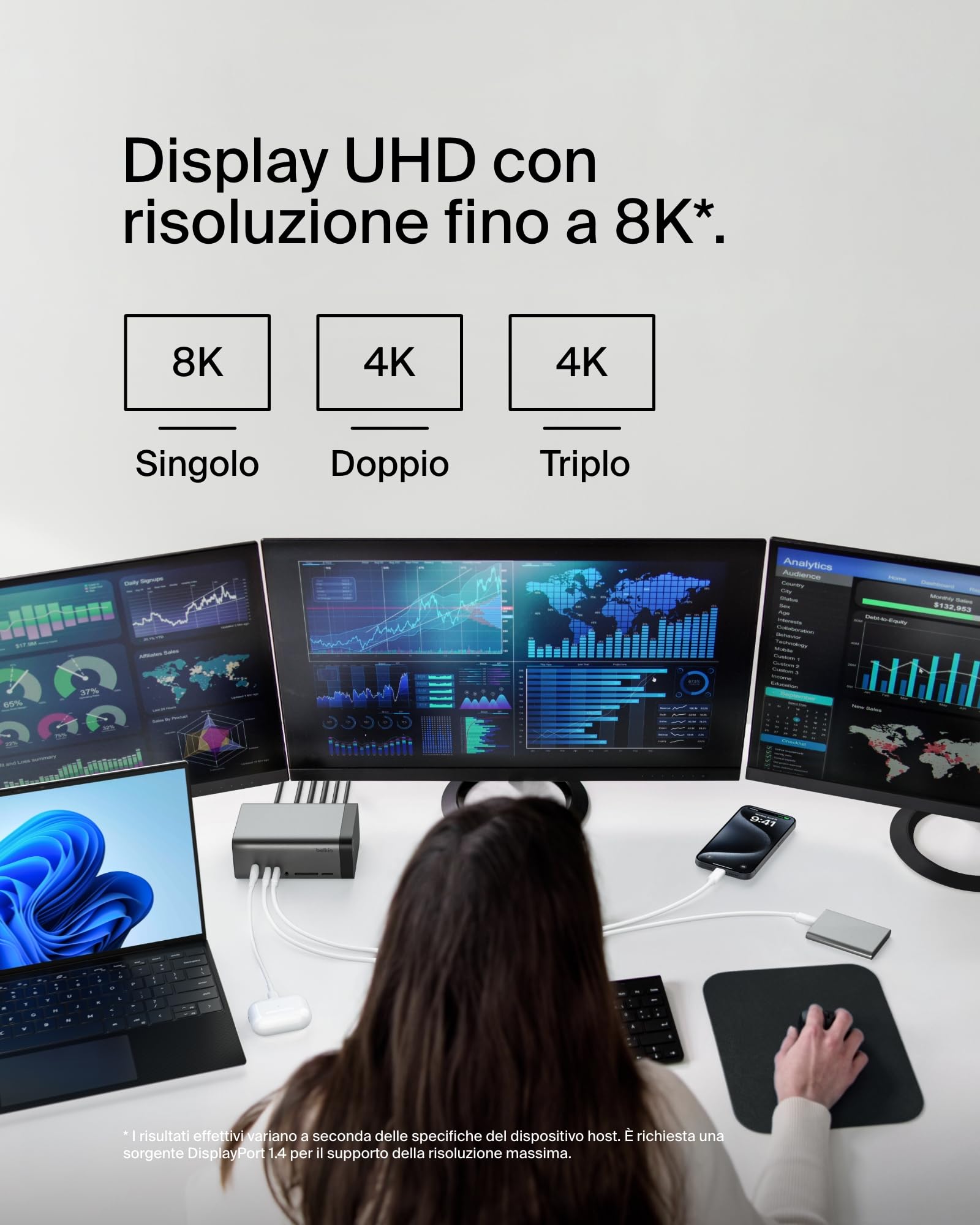 belkin-dock-11-in-1-gan-usb-c-pro-150-w-docking-station-multiporta-con-3-display image 4