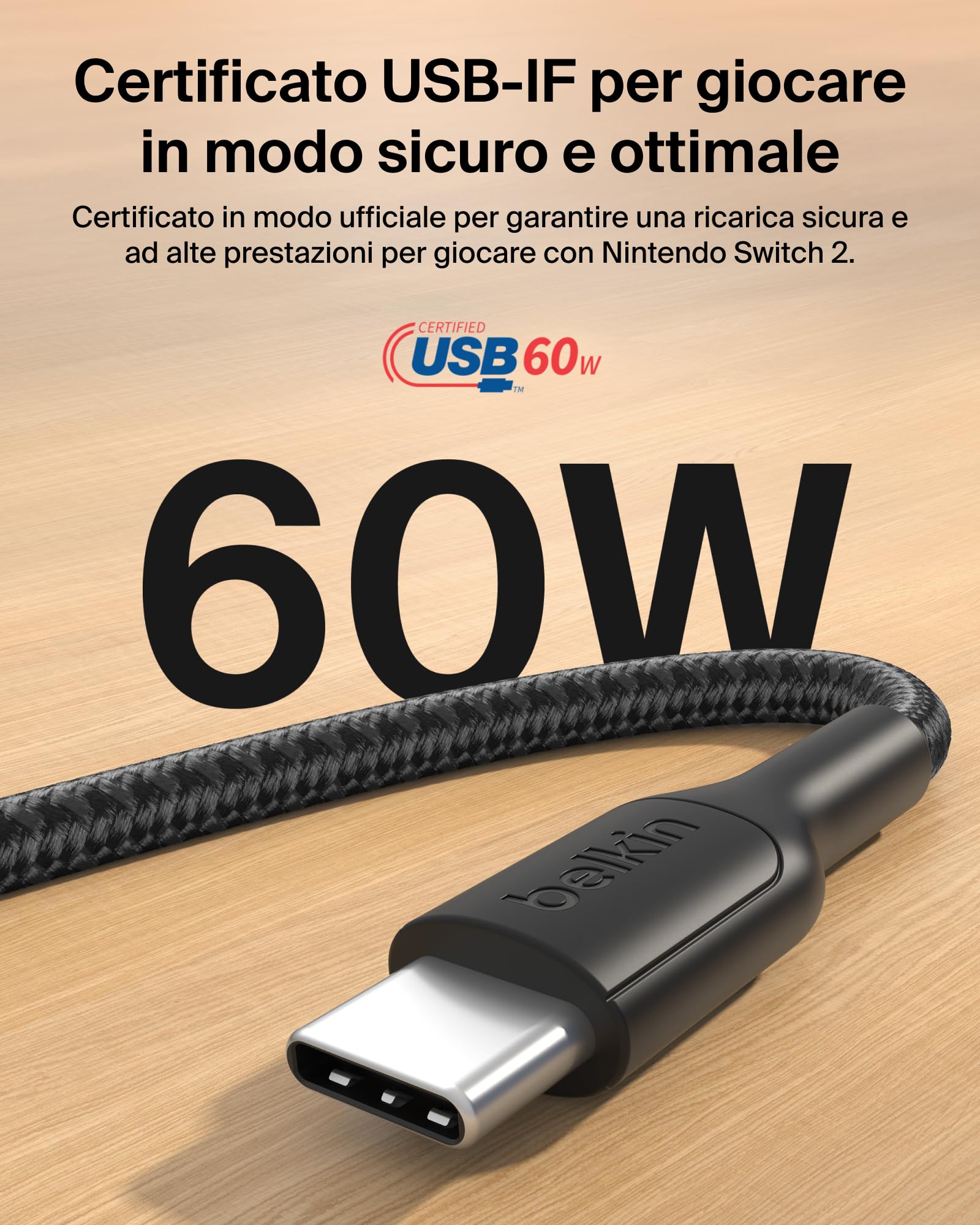 belkin-gaming-cavo-intrecciato-usb-c-a-usb-c-60-w-2-m-cavo-ricarica-rapida-certi image 5