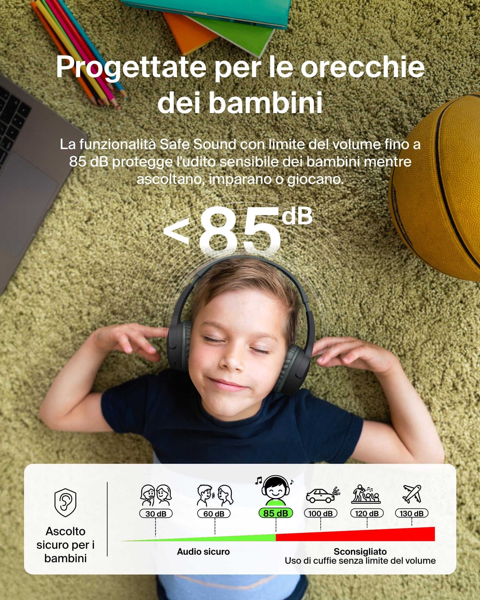 belkin-soundform-mini-cuffie-wireless-over-ear-per-bambini-con-microfono-bluetoo image 3