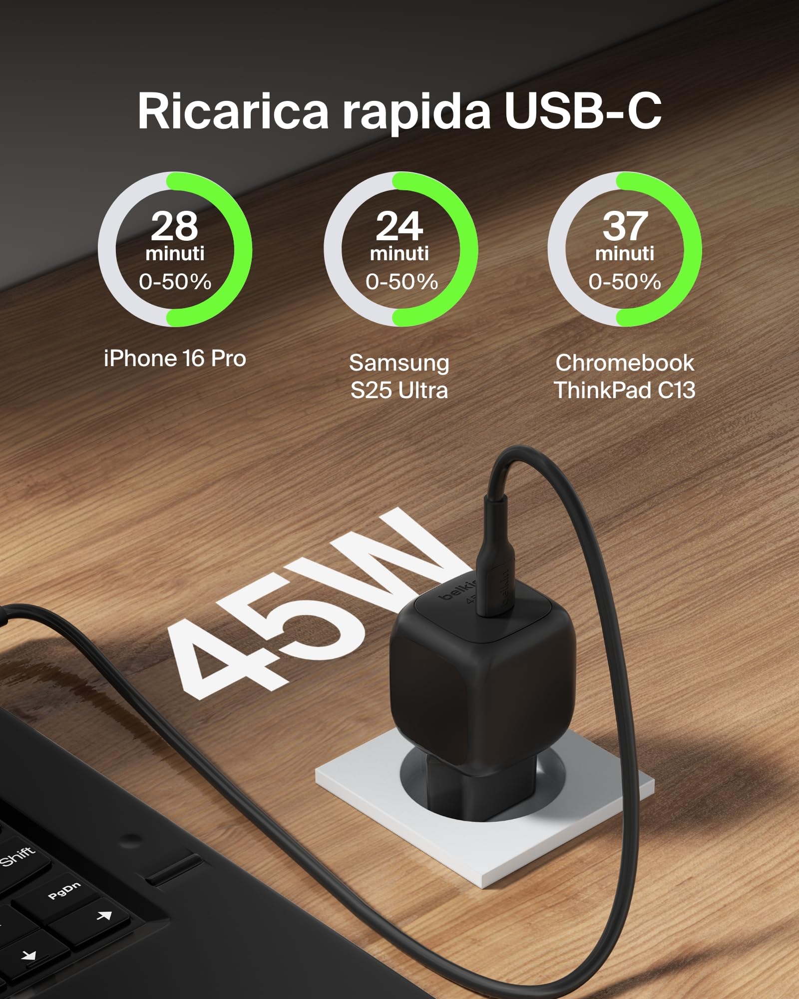 belkin-caricatore-da-parete-compatto-45-w-usb-c-pd-3-1-con-cavo-usb-c-a-usb-c-in image 2