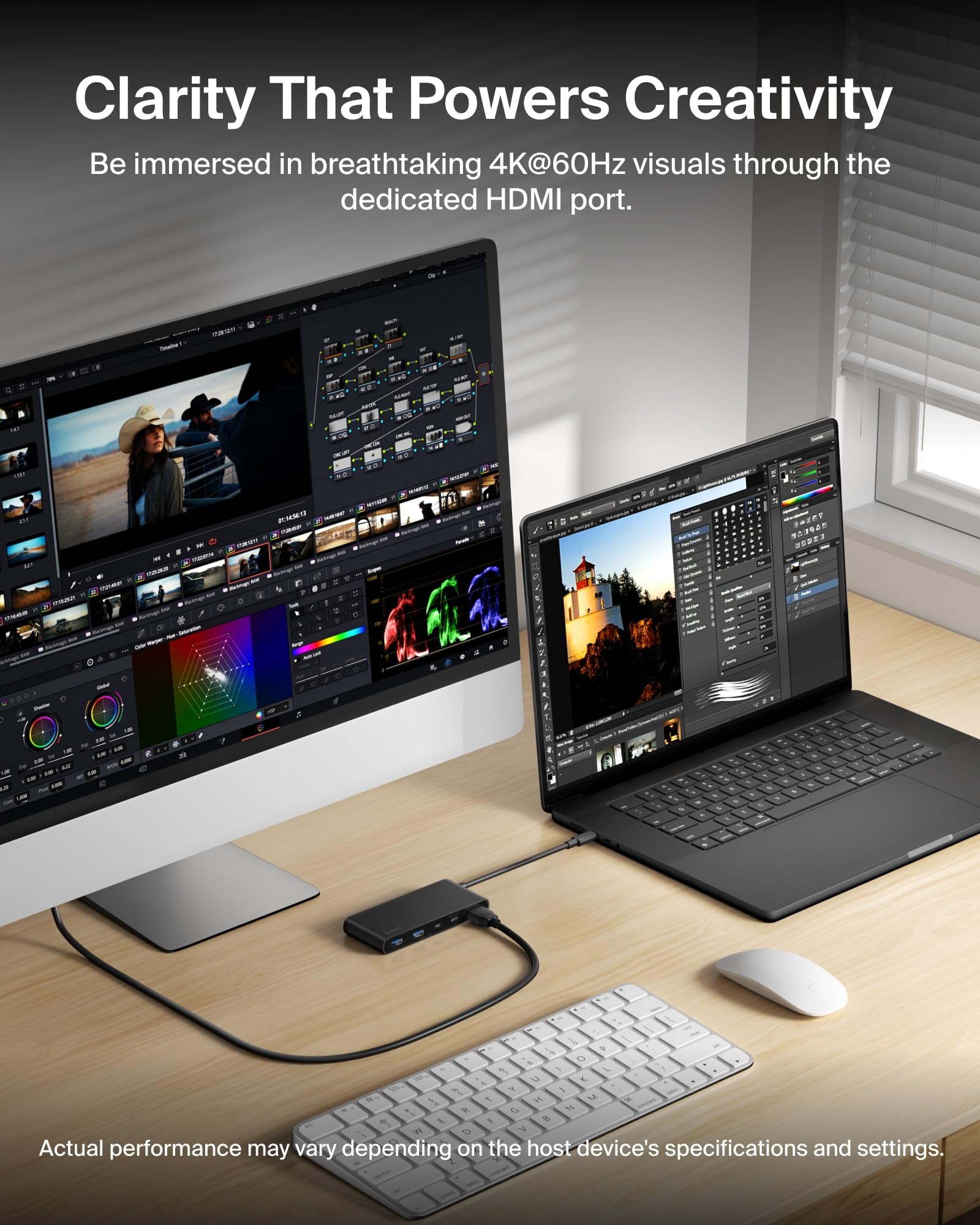 belkin-hub-usb-c-a-7-porte-con-hdmi-4k-60hz-sd-microsd-pd-100w-5-gbps-75-materia image 4