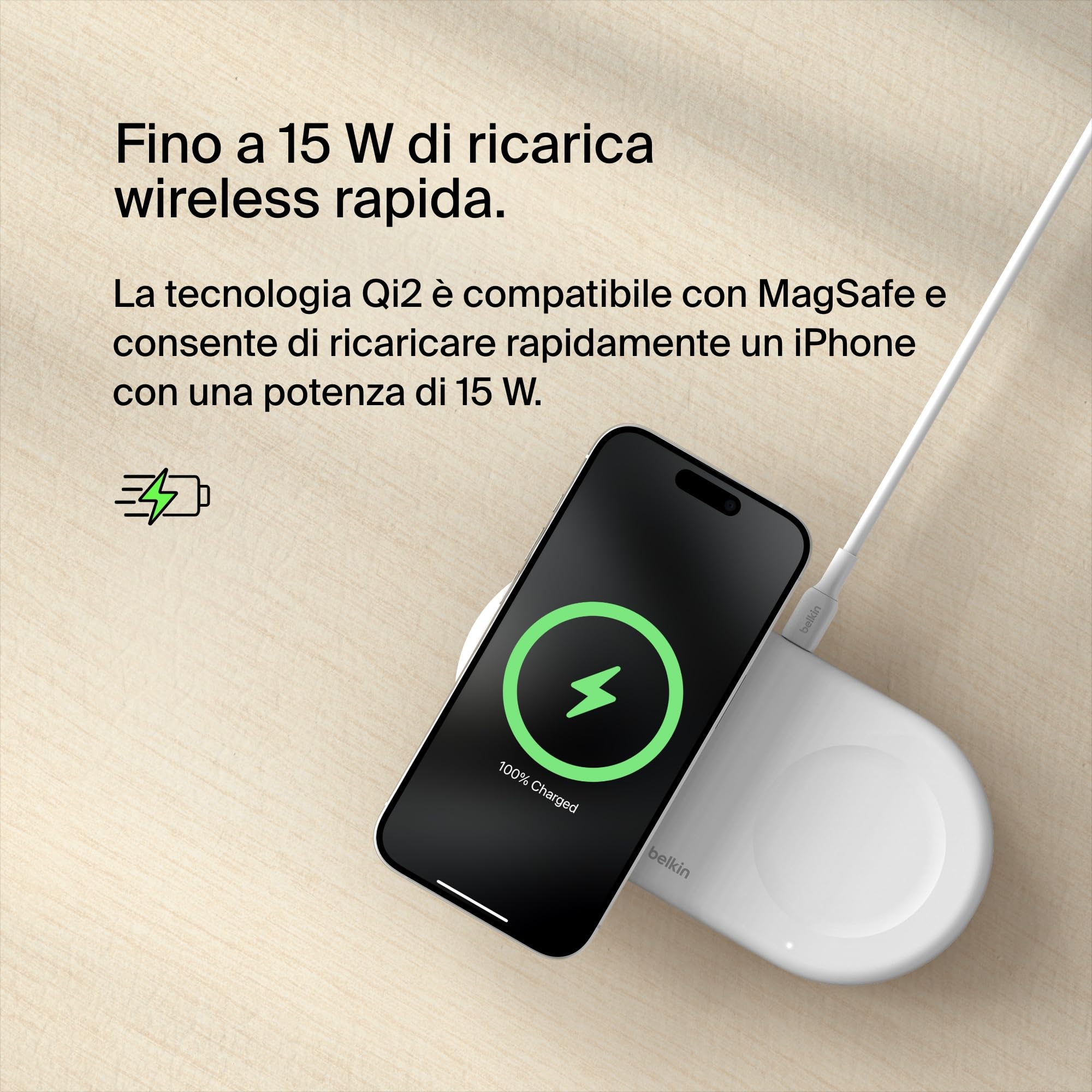 belkin-boostcharge-pro-tappetino-di-ricarica-wireless-2-in-1-qi2-15w-magsafe-per image 4