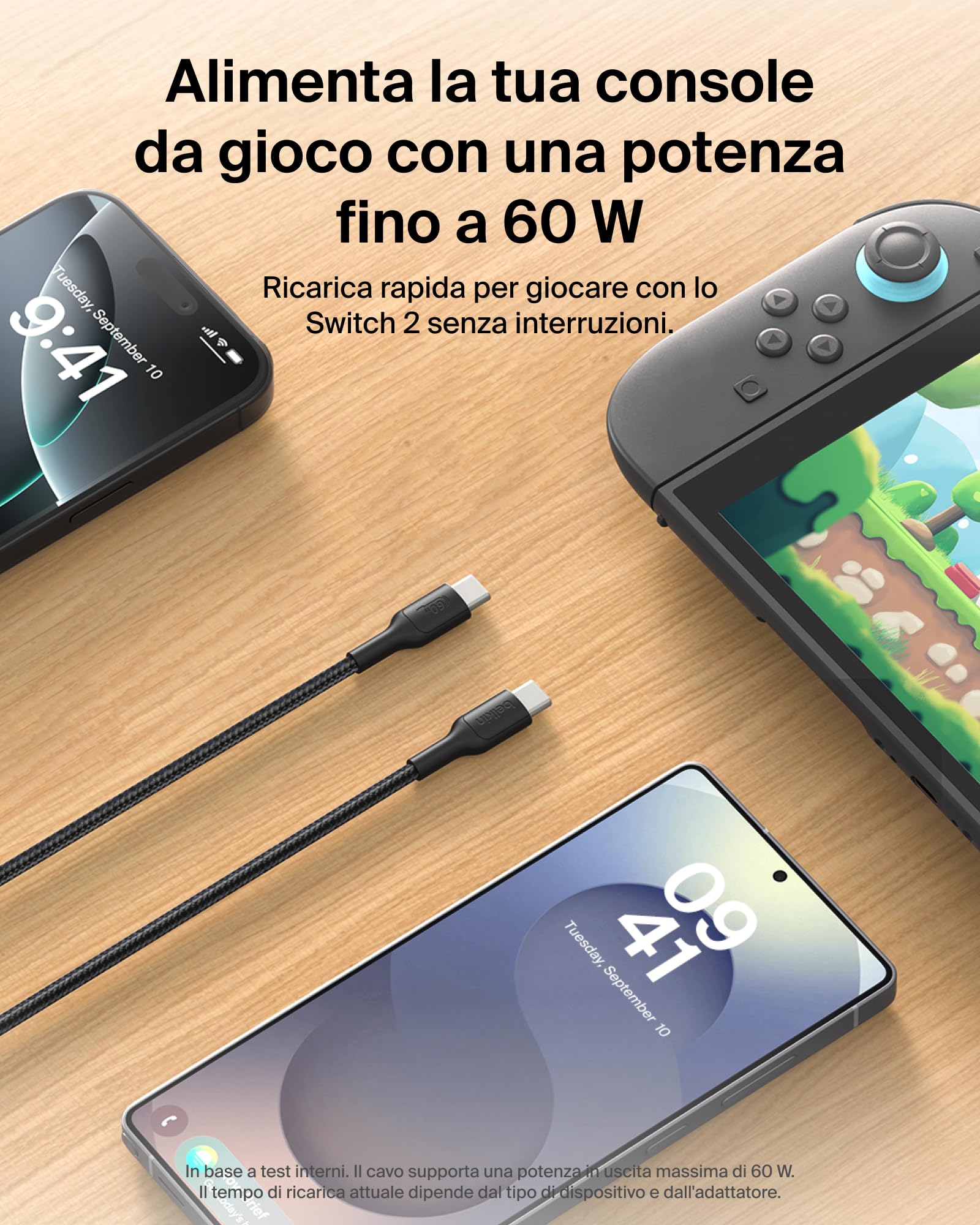 belkin-gaming-cavo-intrecciato-usb-c-a-usb-c-60-w-2-m-cavo-ricarica-rapida-certi image 3