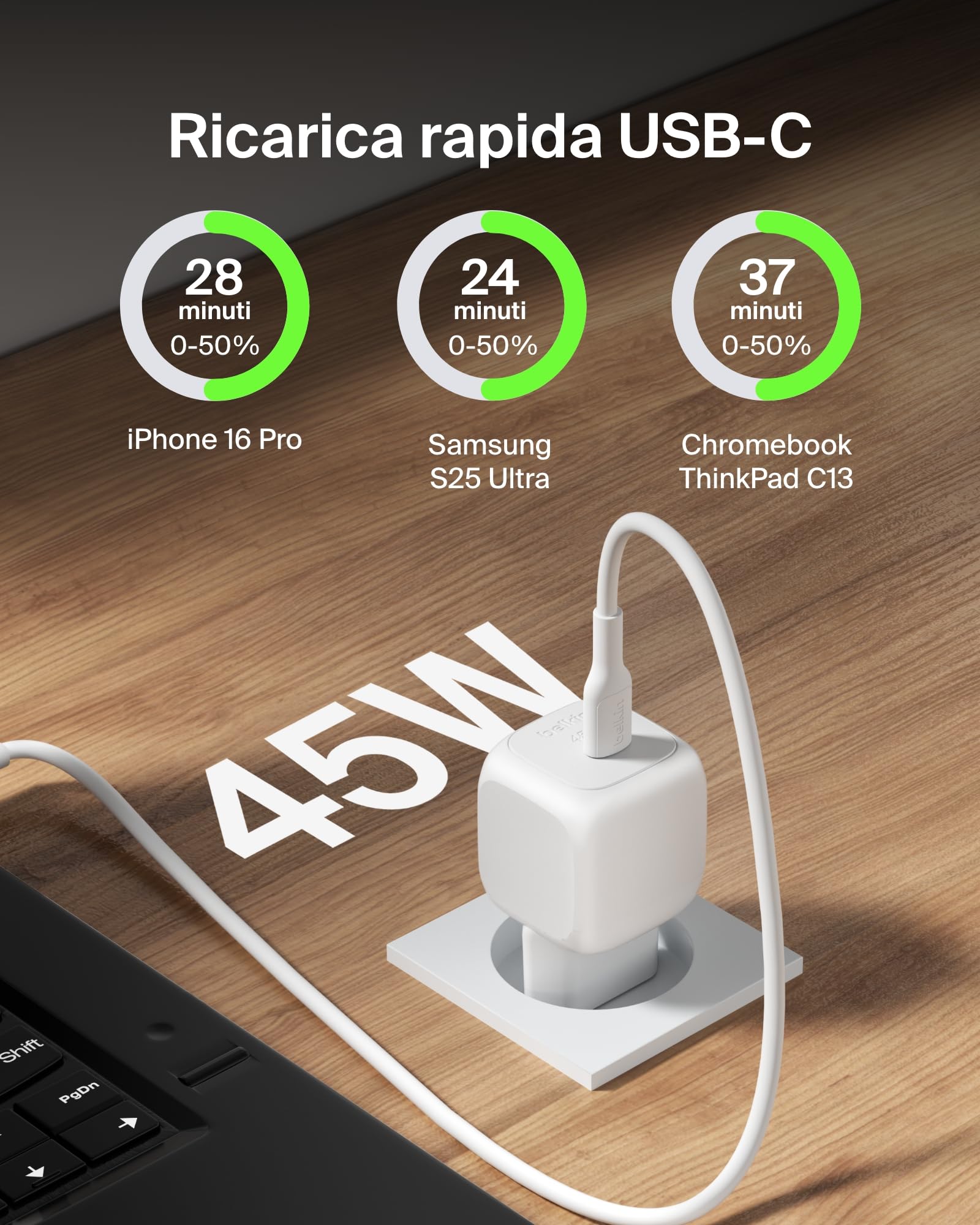 belkin-boostcharge-caricatore-da-parete-compatto-usb-c-45-w-power-delivery-3-1-r image 2