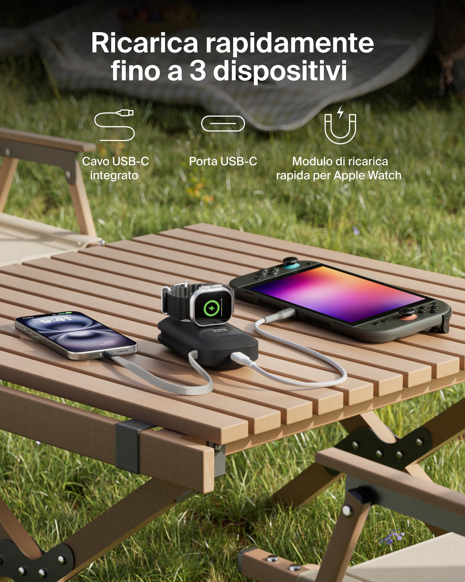 belkin-boostcharge-pro-power-bank-10000mah-45w-con-caricatore-apple-watch-integr image 5