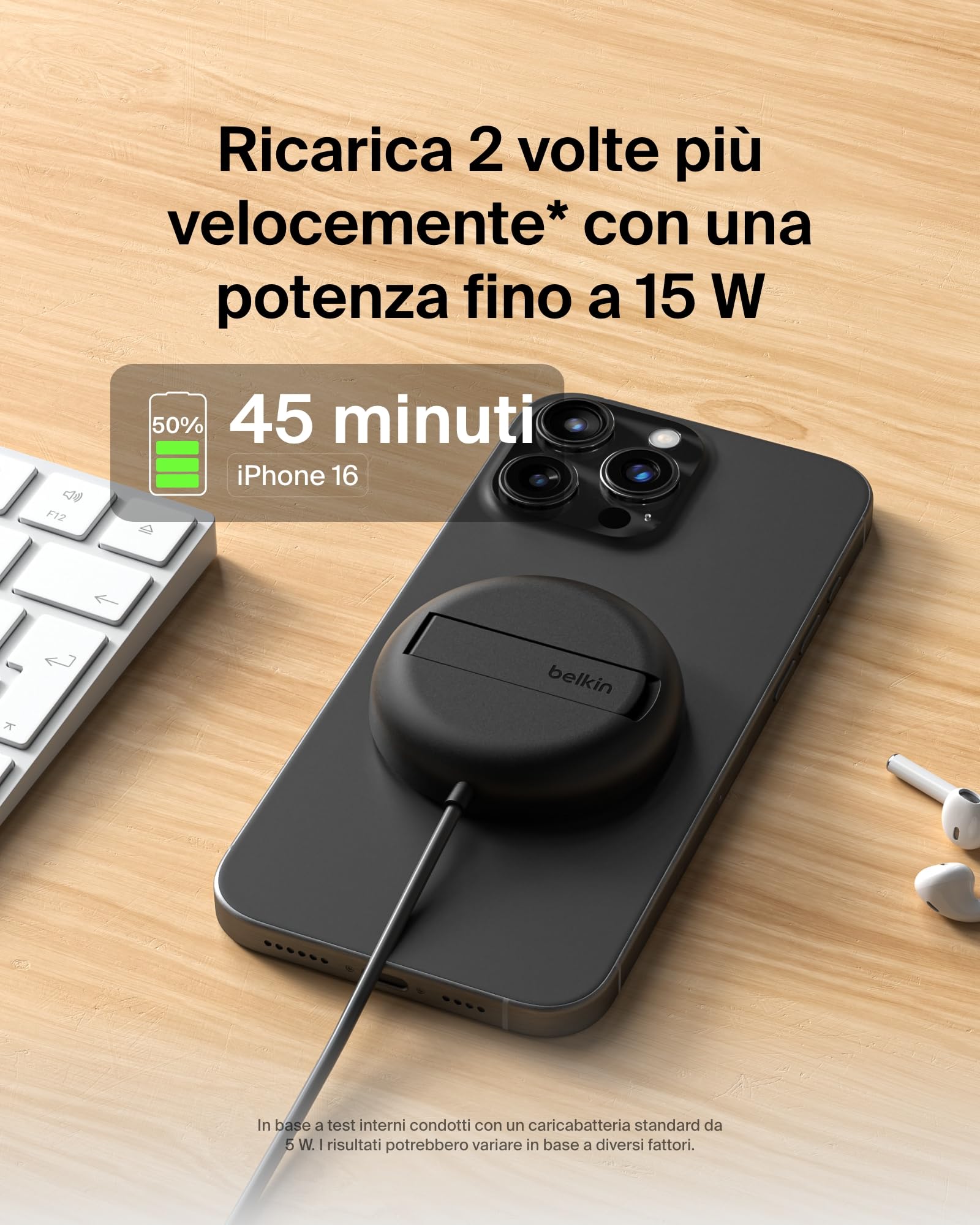 belkin-tappetino-di-ricarica-wireless-magnetica-qi2-15-w-con-supporto-compatibil image 3