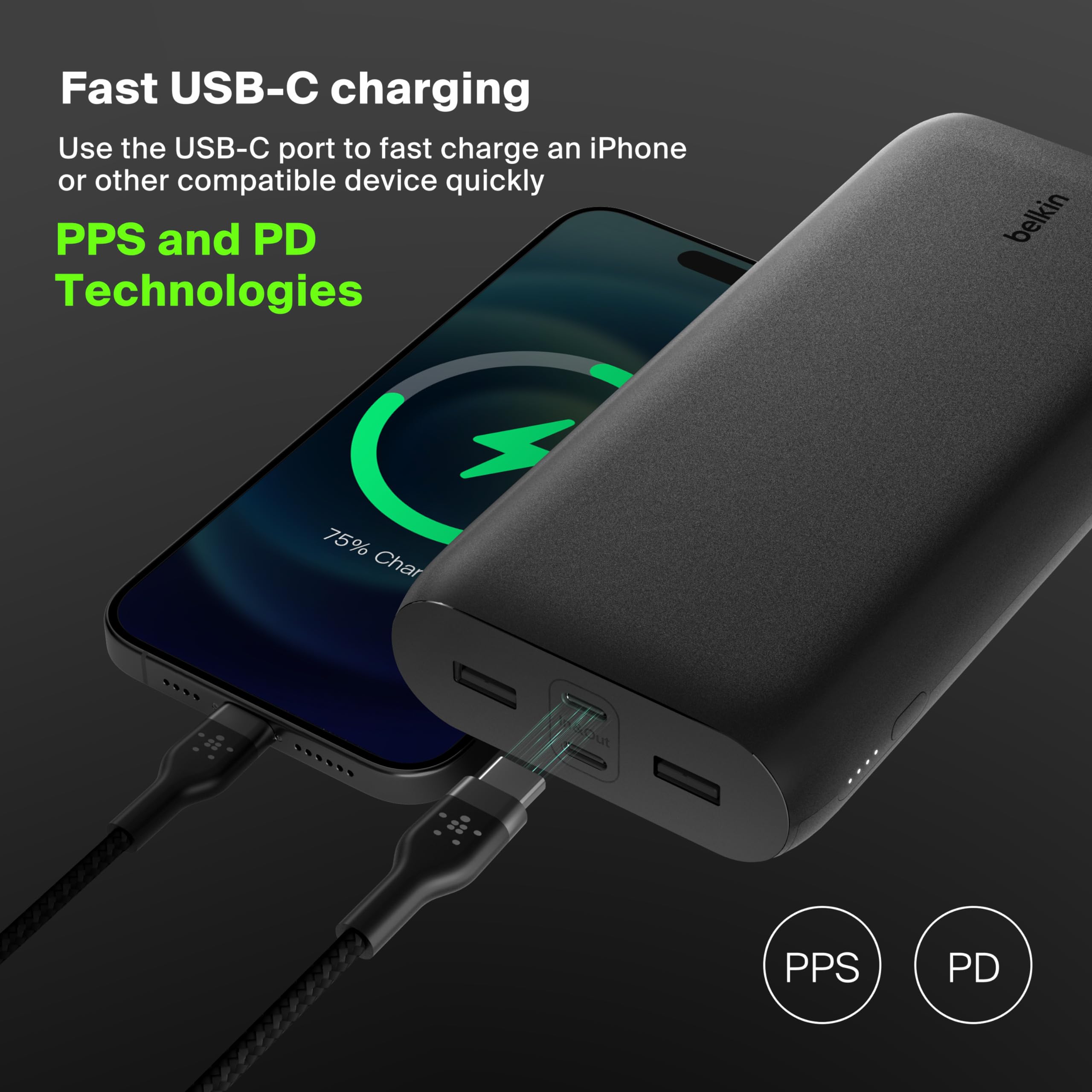 belkin-boostcharge-power-bank-26k-a-4-porte-usb-c-usb-a-32-w-power-delivery-con- image 3
