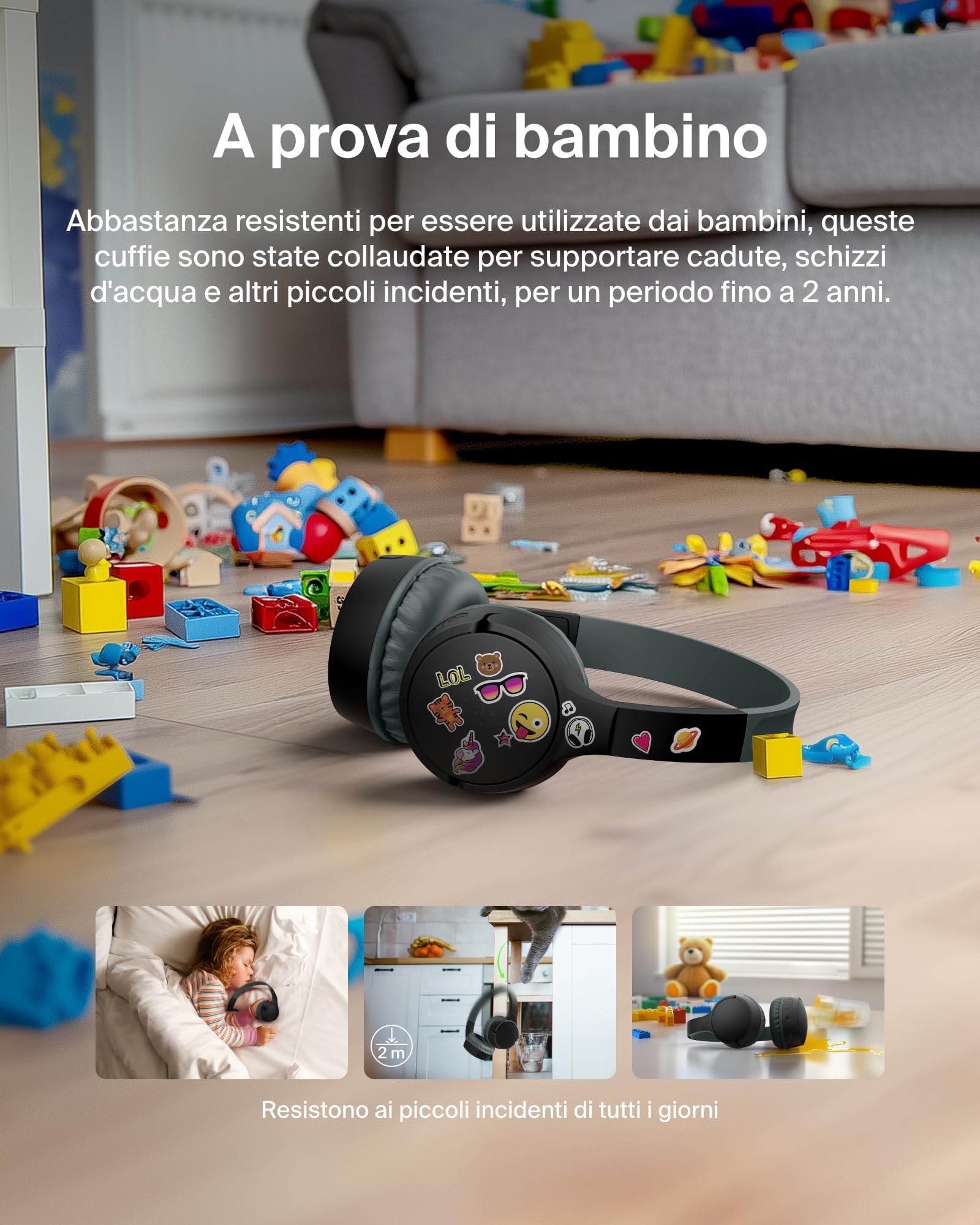 belkin-soundform-mini-cuffie-wireless-over-ear-per-bambini-con-microfono-bluetoo image 5