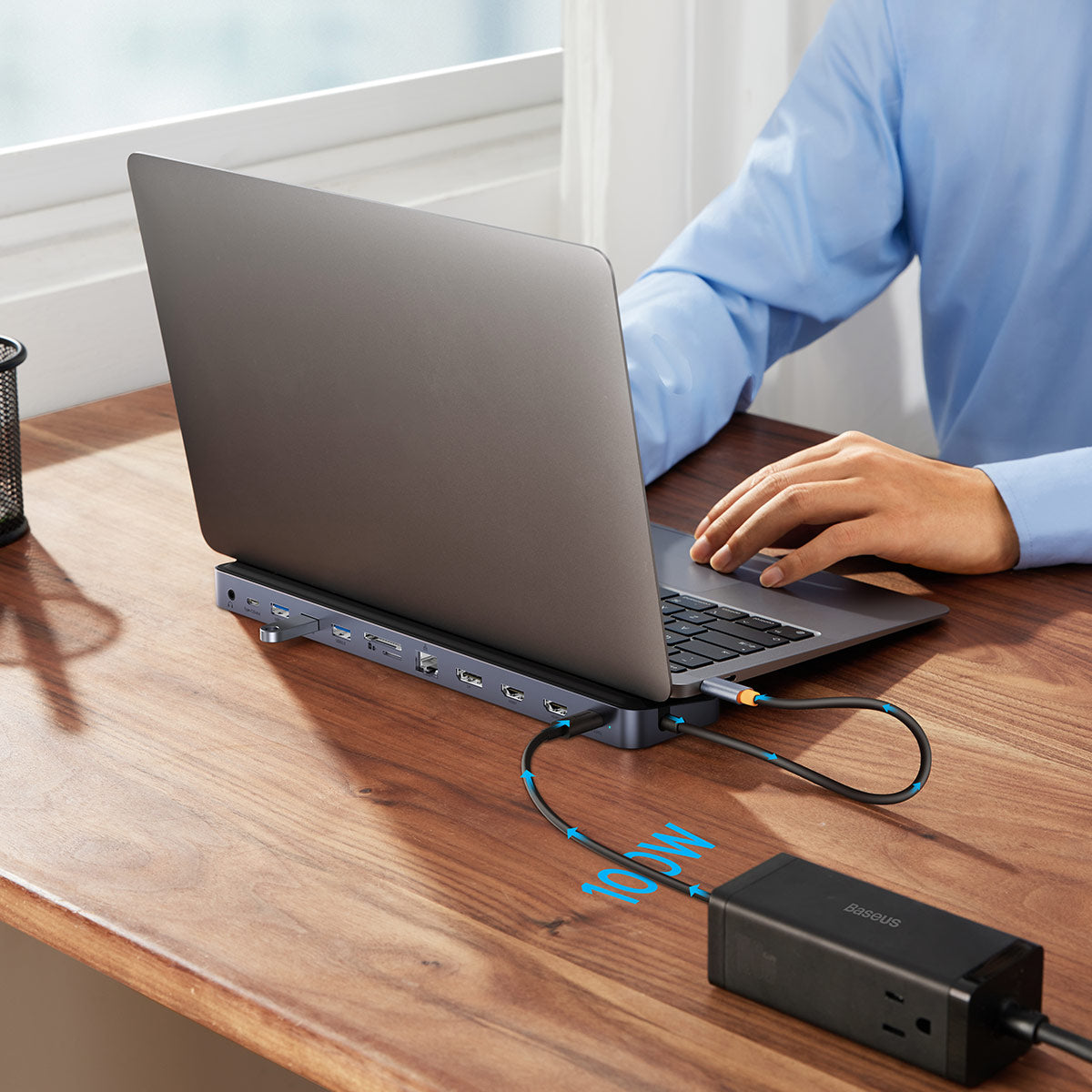 baseus-12-in-1-laptop-usb-c-hub-dock-con-triple-display-pd-100w-e-12-porte-per-n image 7
