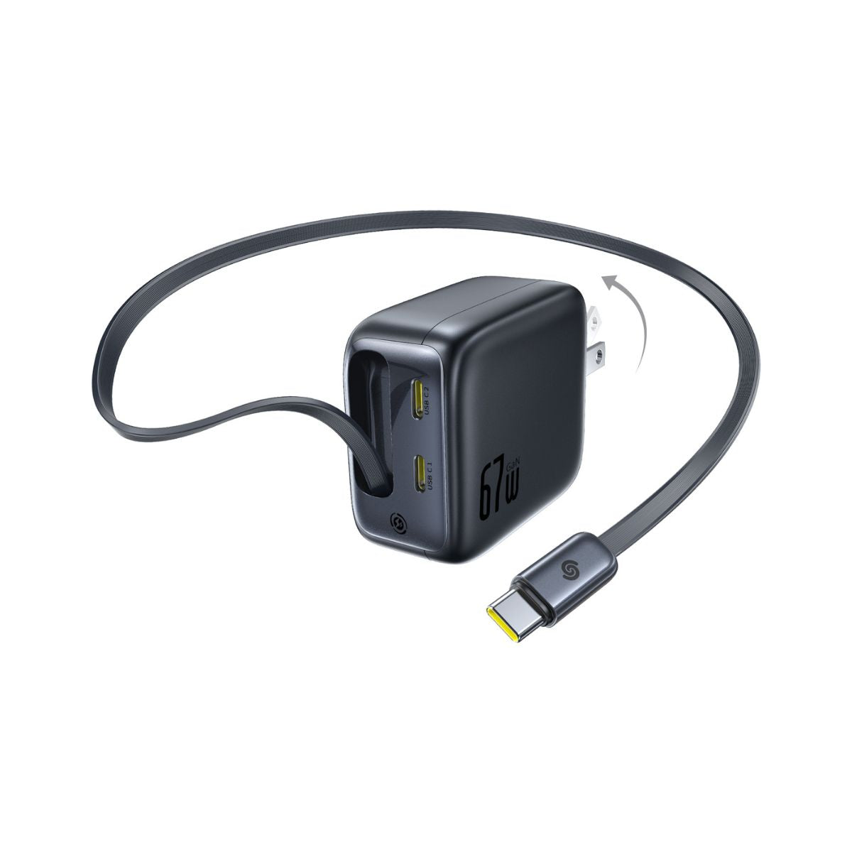 baseus-enercore-cj11-fast-charger-67w-3c-con-cavo-retrattile-caricatore-da-muro- image 2
