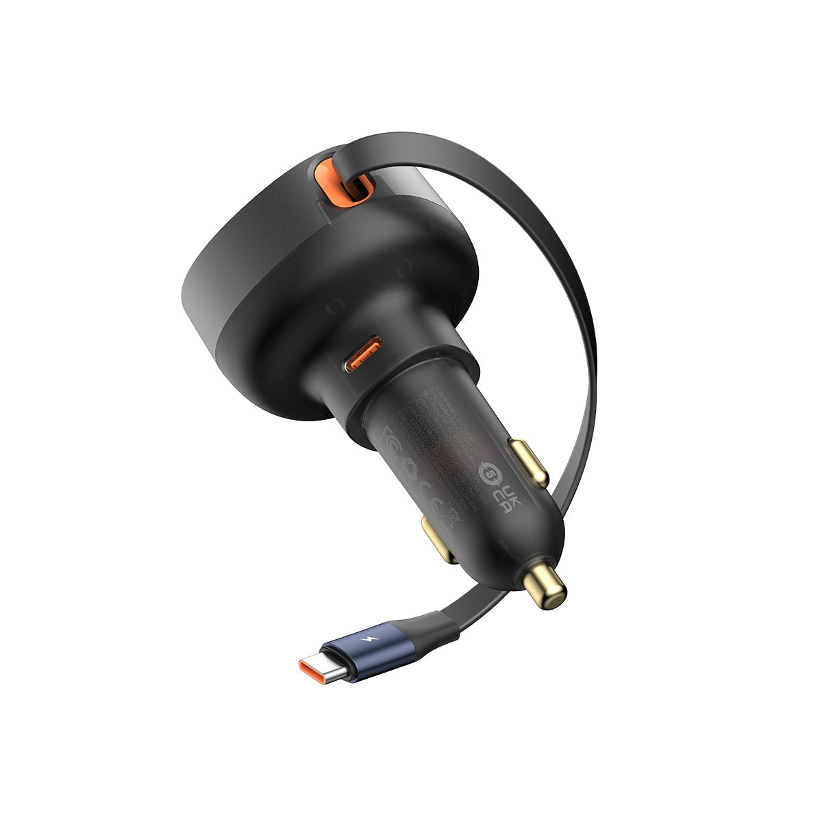 baseus-enjoyment-pro-caricatore-auto-retrattile-usb-c-60w-con-cavi-retrattili image 3