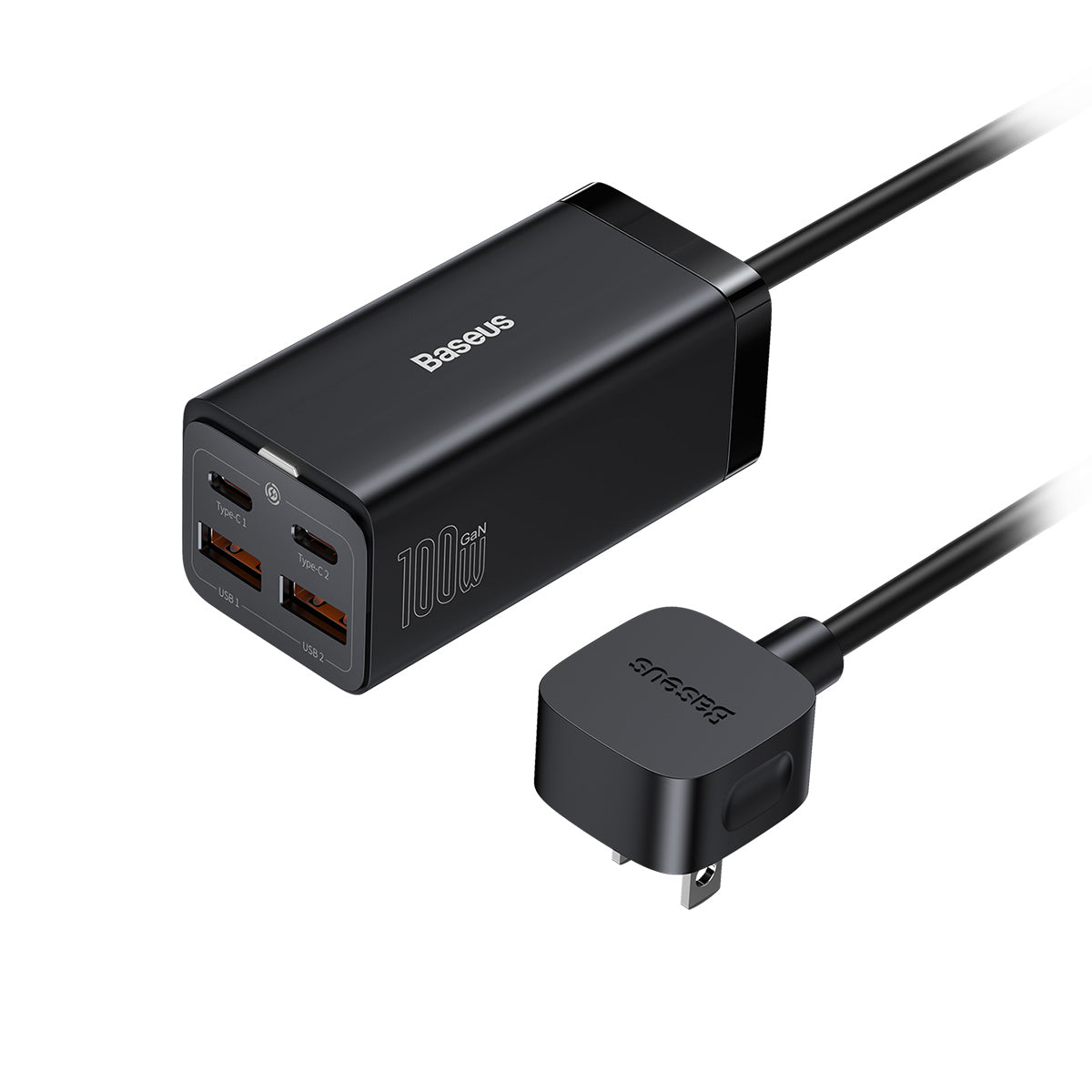 baseus-gan3-pro-caricatore-desktop-4-porte-100w-gan-con-cavo-usb-c-100w-incluso image 2