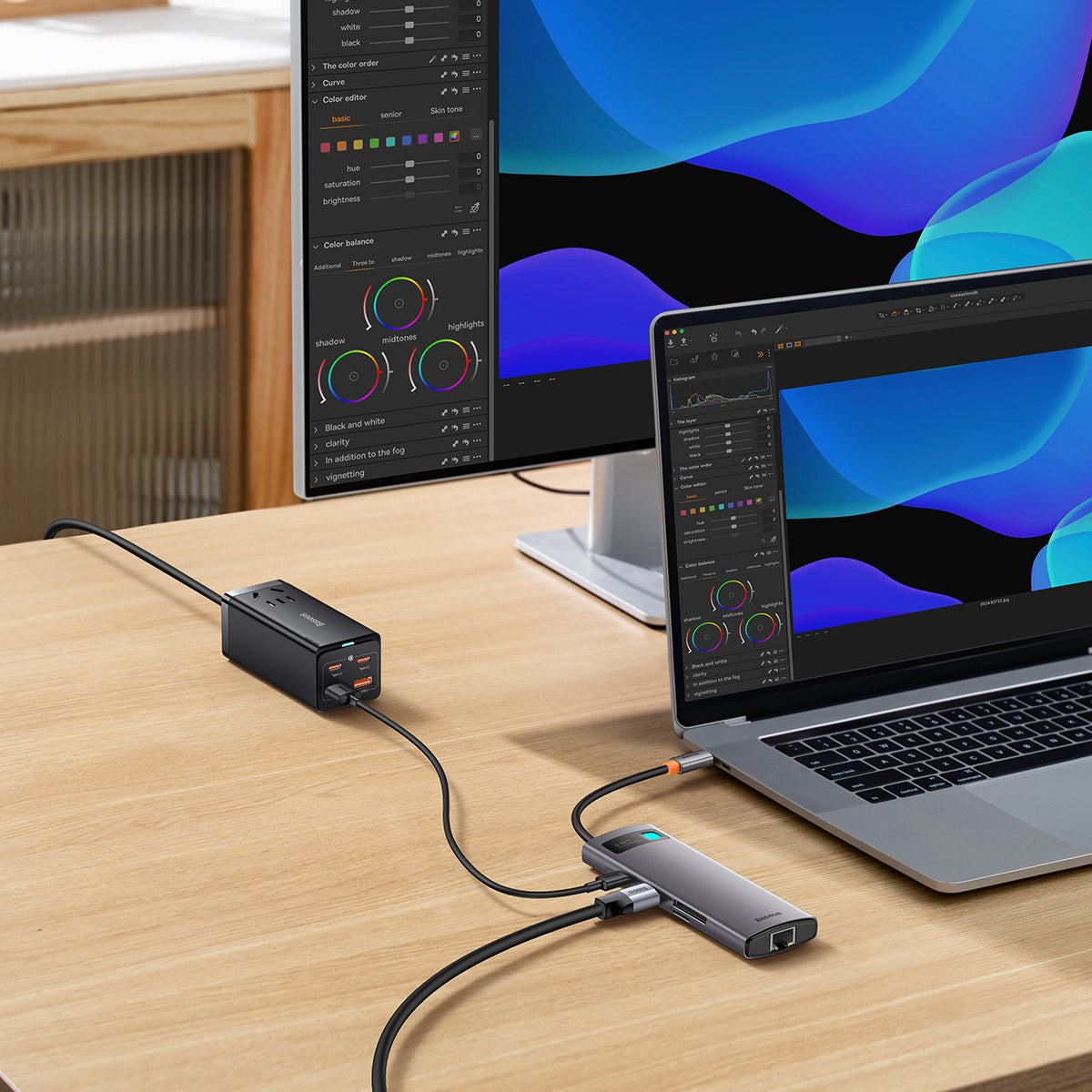 baseus-joystar-hub-usb-c-8-in-1-adattatore-multiporta-con-hdmi-4k-30hz-usb-letto image 7