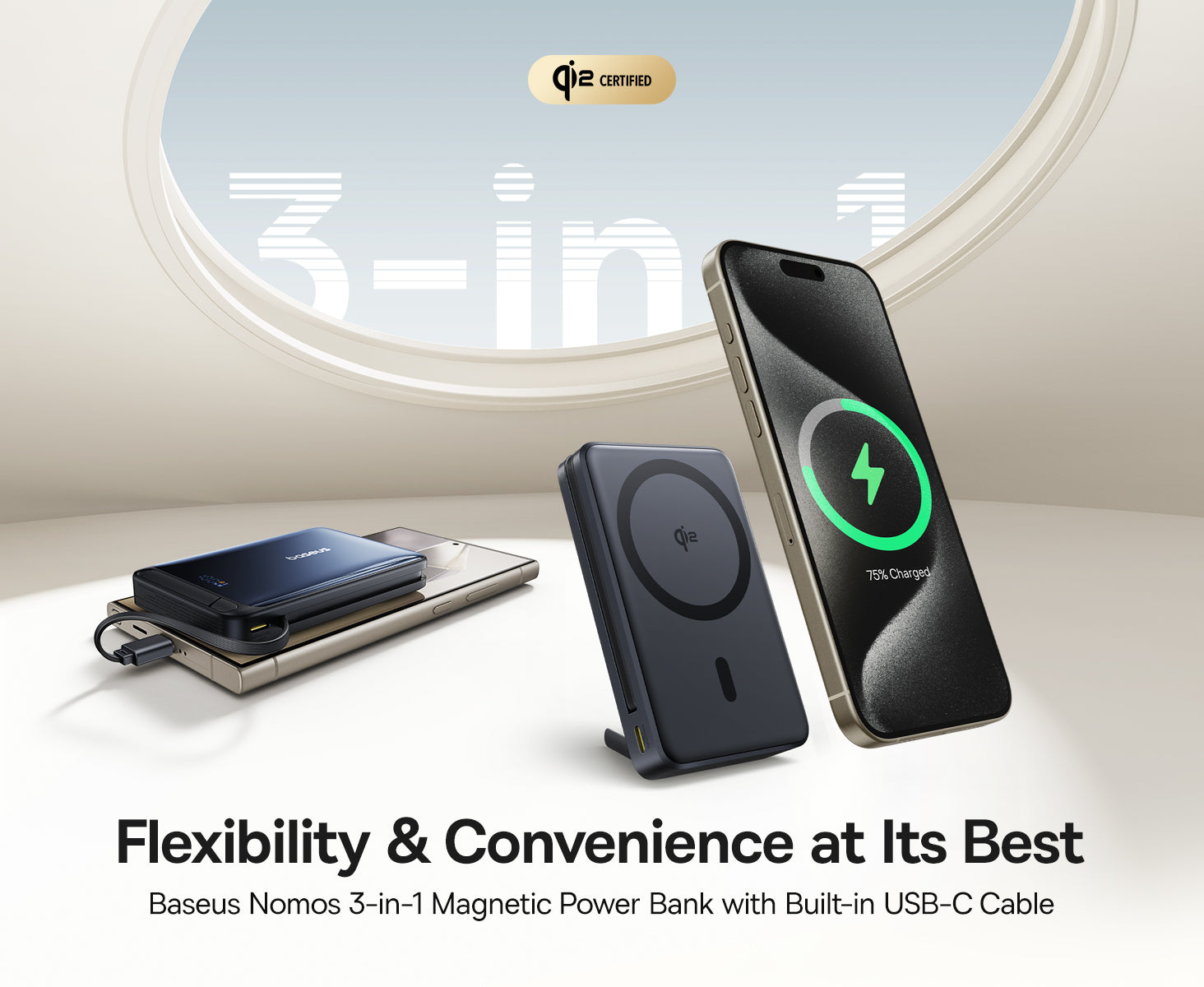 baseus-nomos-power-bank-magnetica-qi2-45w-10000mah-con-cavo-usb-c-e-supporto image 8