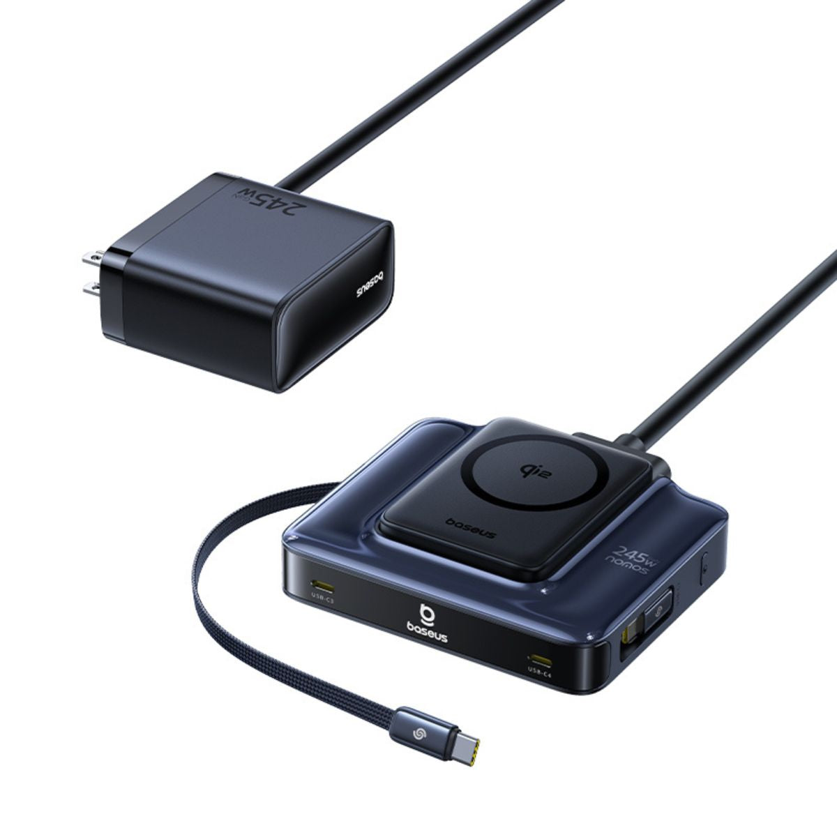 baseus-nomos-nh21-stazione-di-ricarica-desktop-6-in-1-245w-con-cavo-retrattile-1 image 3