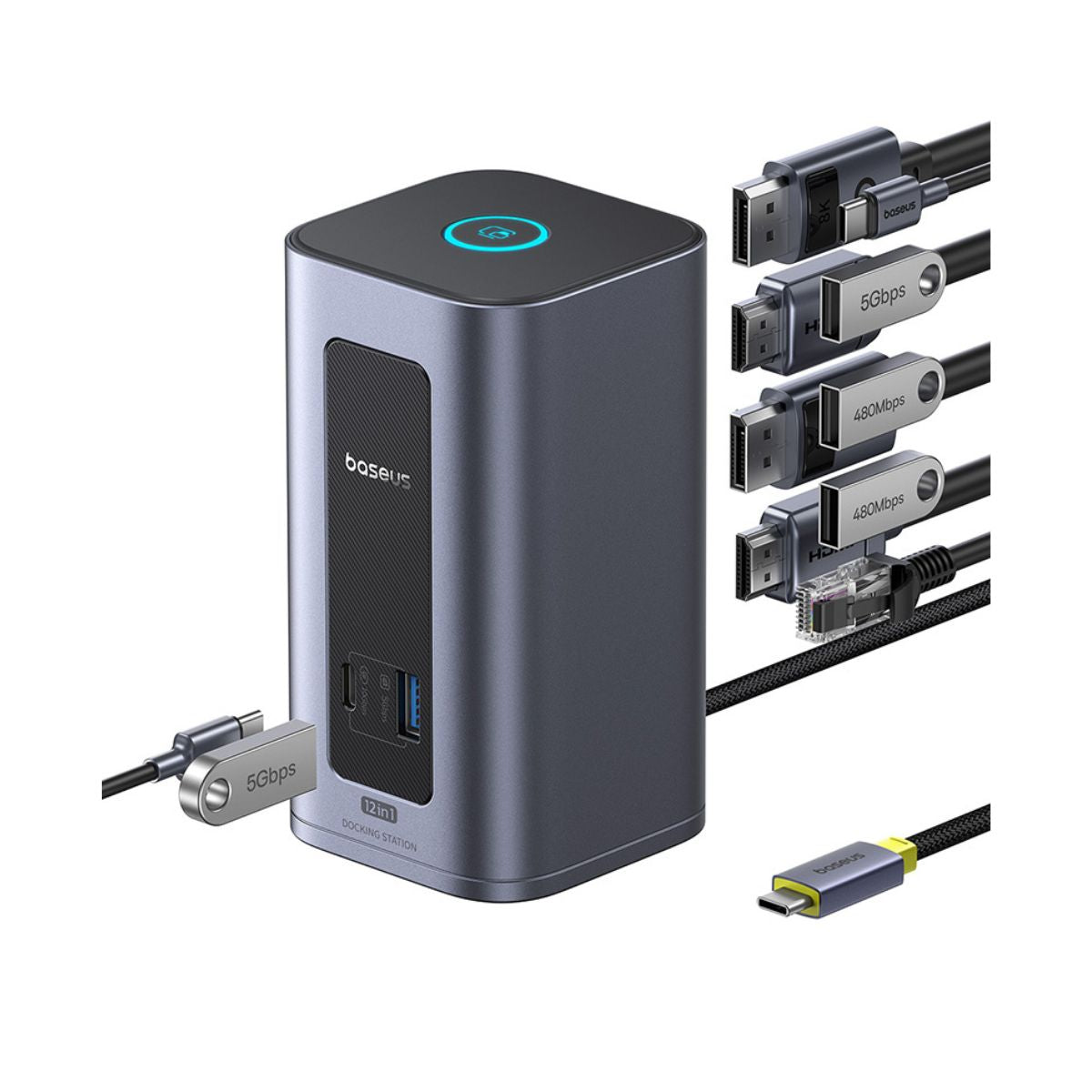 baseus-nomos-nu1-air-docking-station-12-in-1-per-mac-dual-display-mst-usb-c-100w image 3
