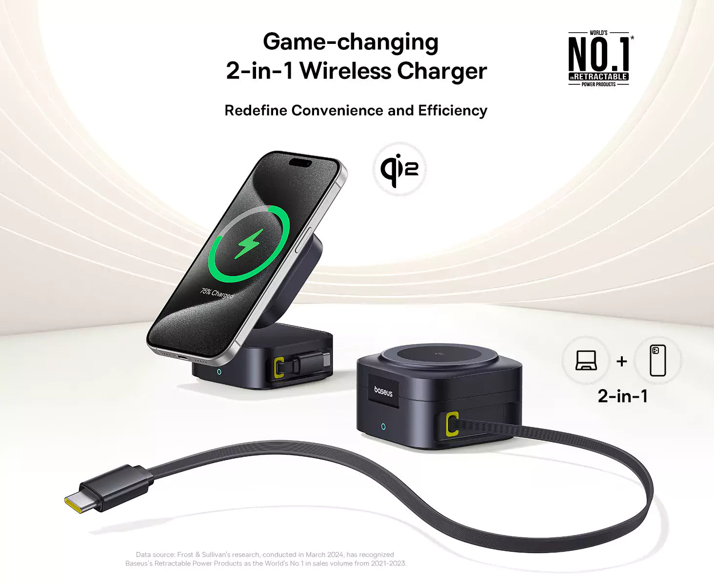 baseus-picogo-2-in-1-caricatore-wireless-magnetico-qi2-15w-con-usb-c-67w image 8