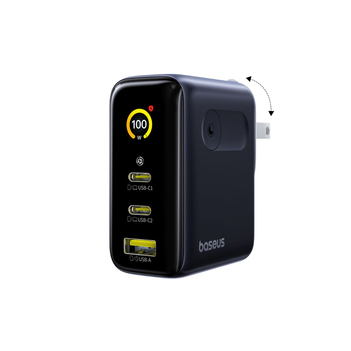 baseus-picogo-ae21-100w-caricatore-rapido-2x-usb-c-usb-a-con-display-digitale image 1