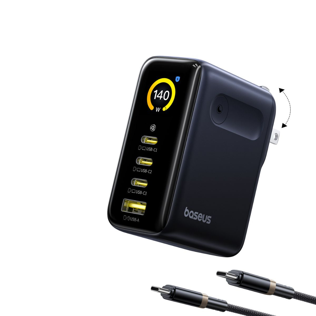baseus-picogo-ah11-fast-charger-140w-3c-u-caricatore-da-muro-gan-4-porte-con-dis image 3