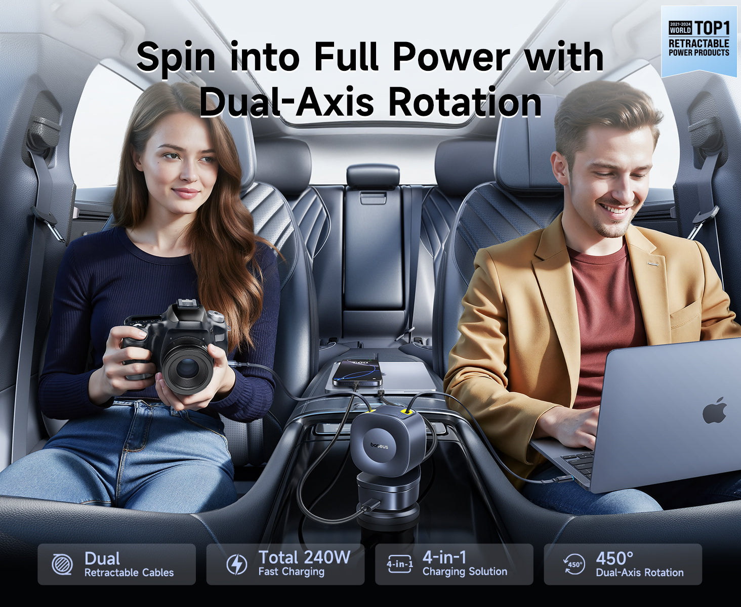 baseus-primetrip-vr2-max-caricatore-auto-con-cavi-retrattili-3c-u-240w image 7