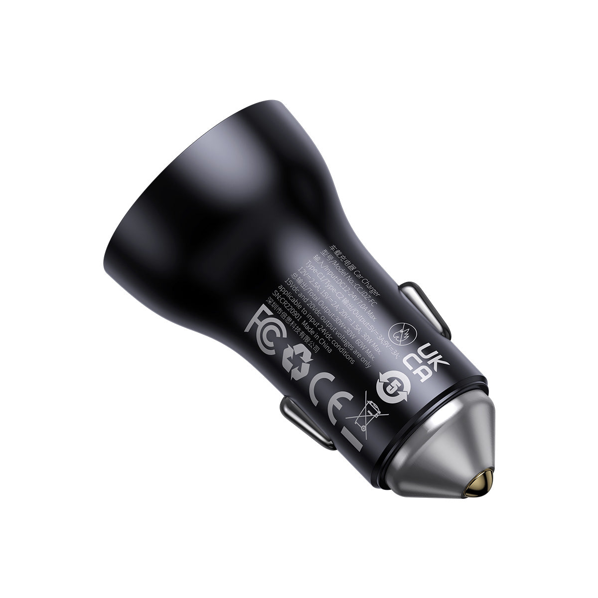 baseus-caricatore-auto-usb-a-usb-c-60w-con-distribuzione-intelligente-della-pote image 2